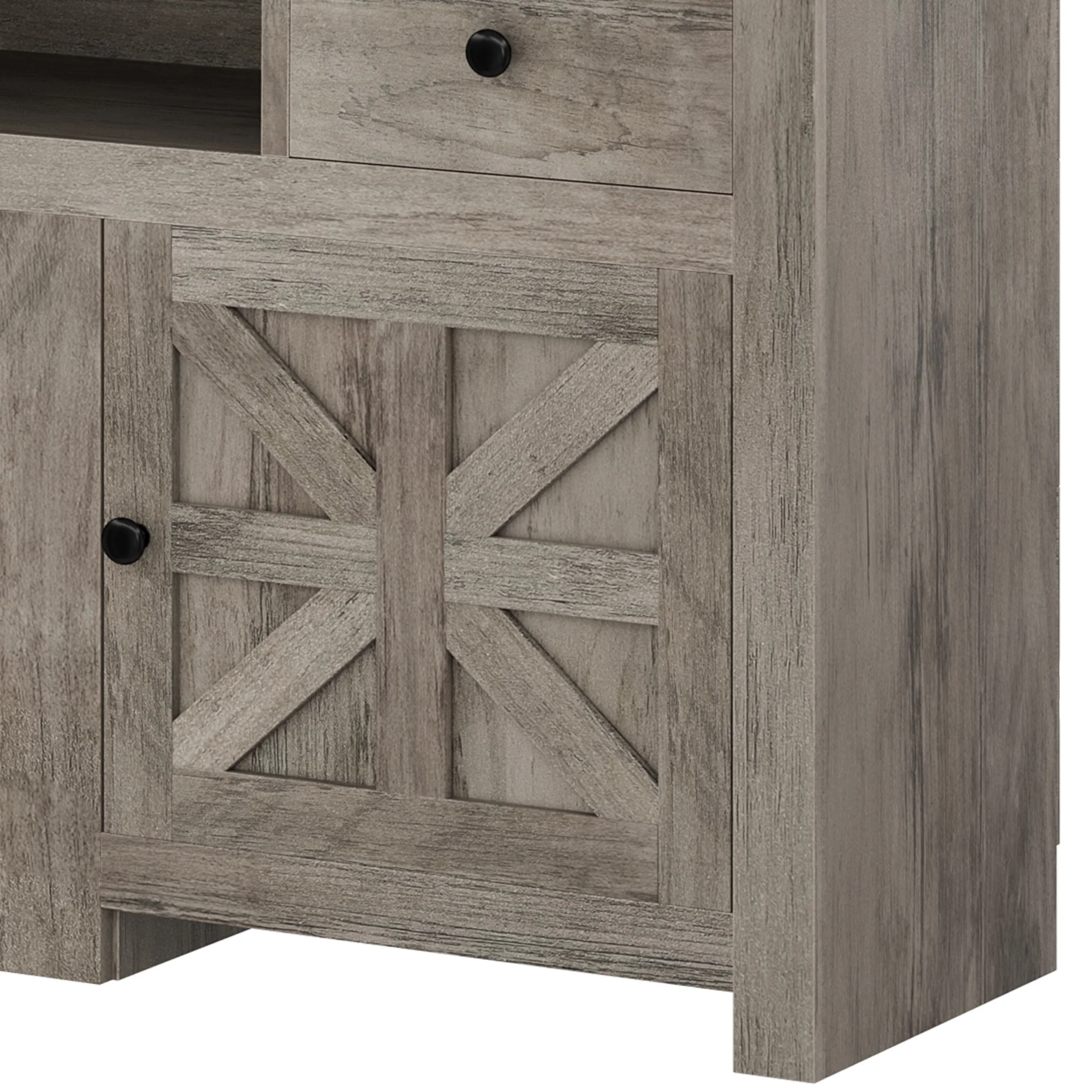 Uforic Farmhouse TV Stand for 75/80 Inch TV, Rustic Entertainment Center with Power Outlet, Storage Drawers, TV Console for Living Room, Oak - Image 25