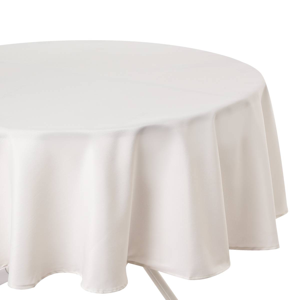 Tablecloth stain resistant Ivory white, D.180 cm