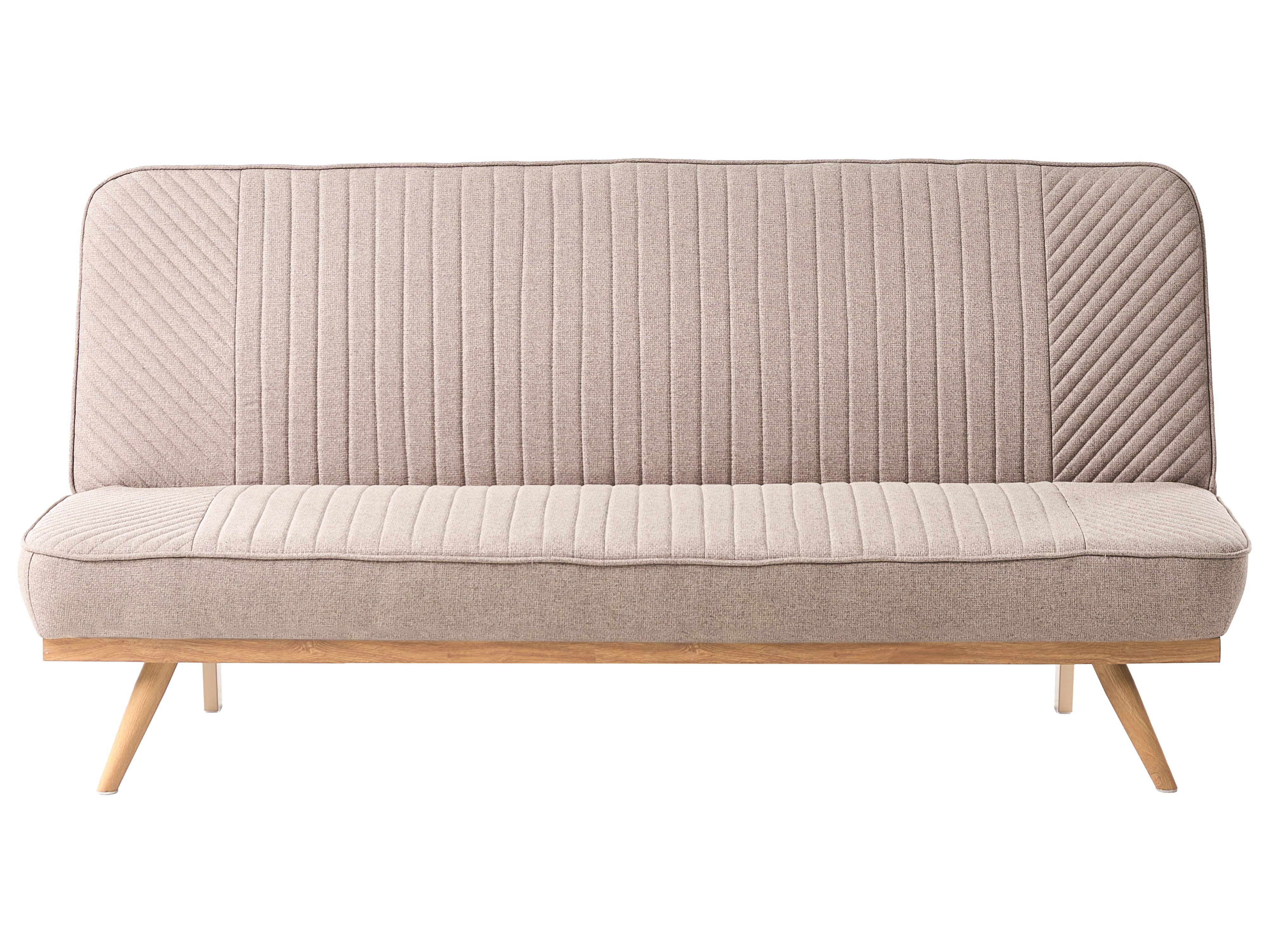 Sofa Bed 2 Seater KALFAFEL Fabric Light Brown