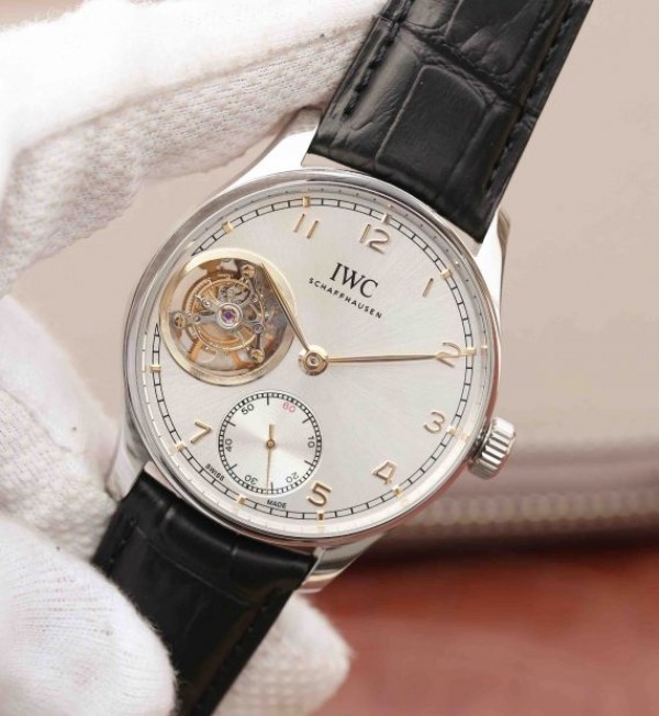 Replica IWC AZ Portuguese Tourbillon White Dial YG Markers A98900 - Elite Watch Atelier