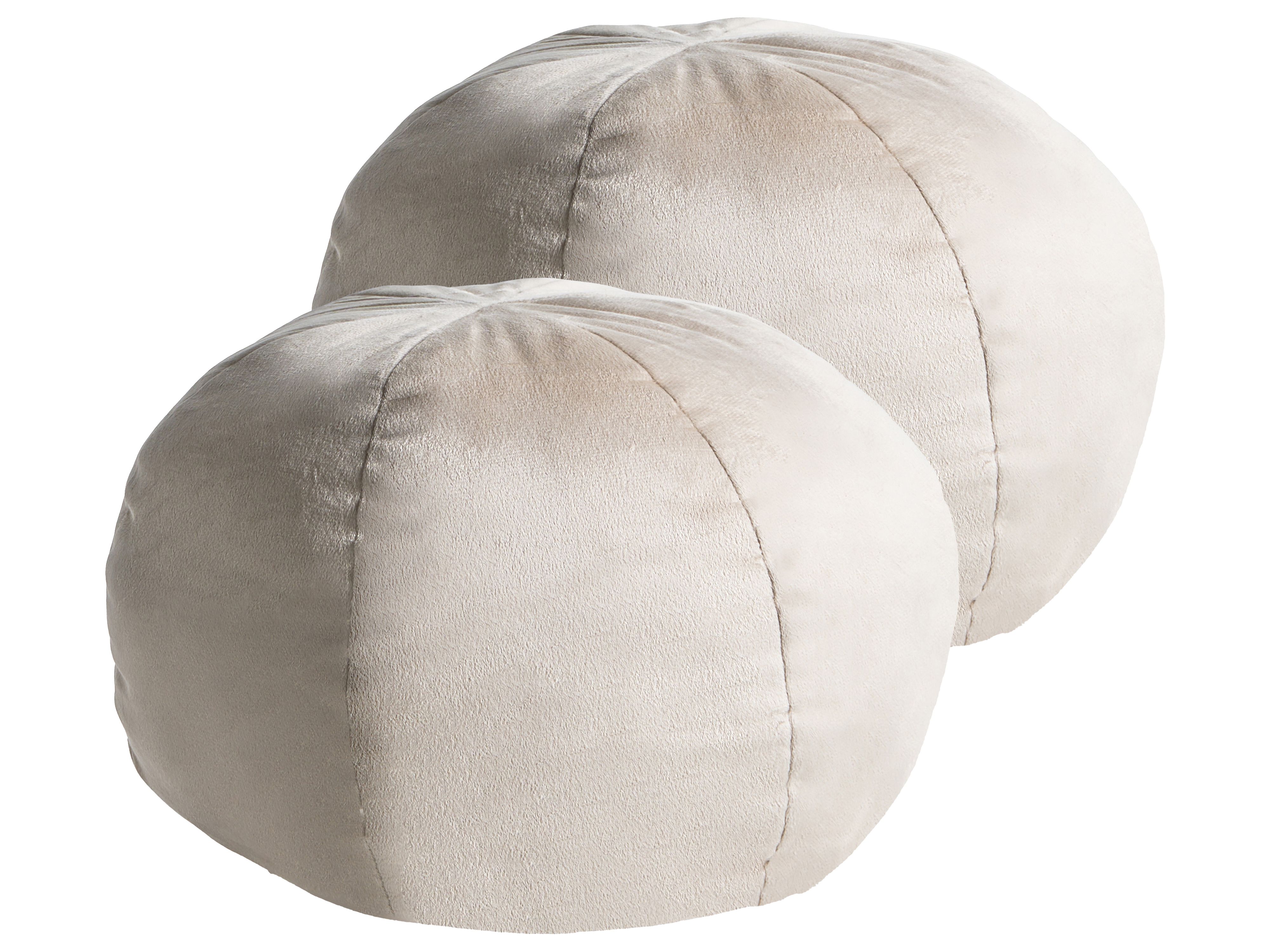 Set of 2 Decorative Cushions SALVIA Velvet 33 x 33 cm Off-White Solid