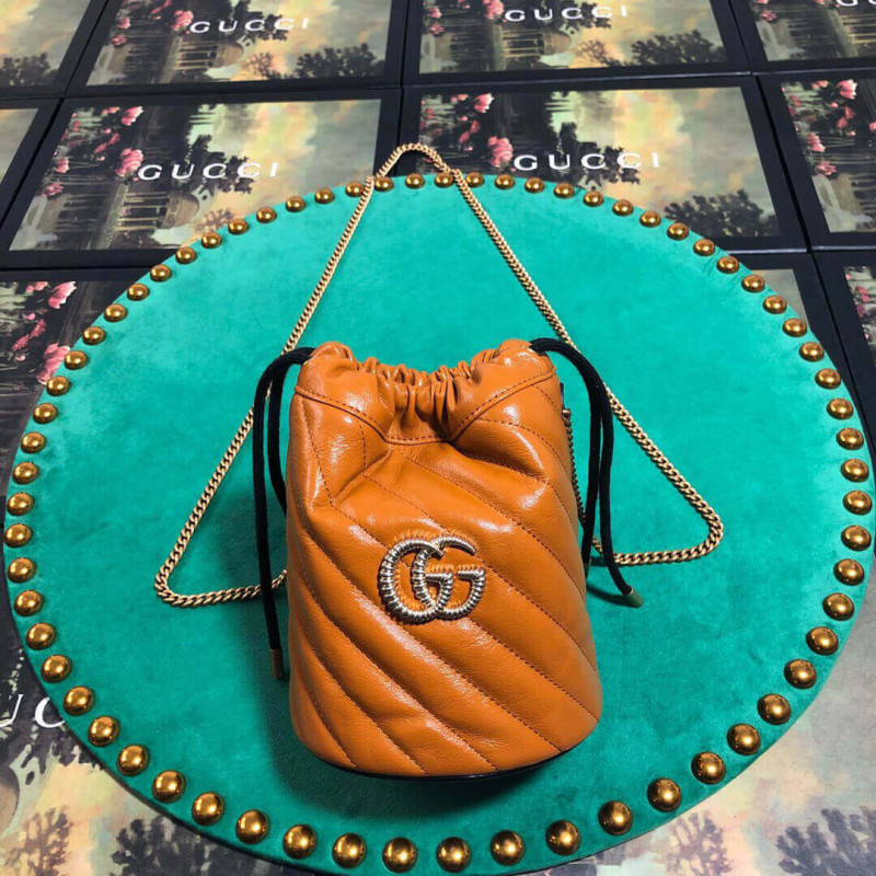 Replica Gucci Gg Marmont Mini Bucket Bag 575163 Cognac1:1High-quality replica