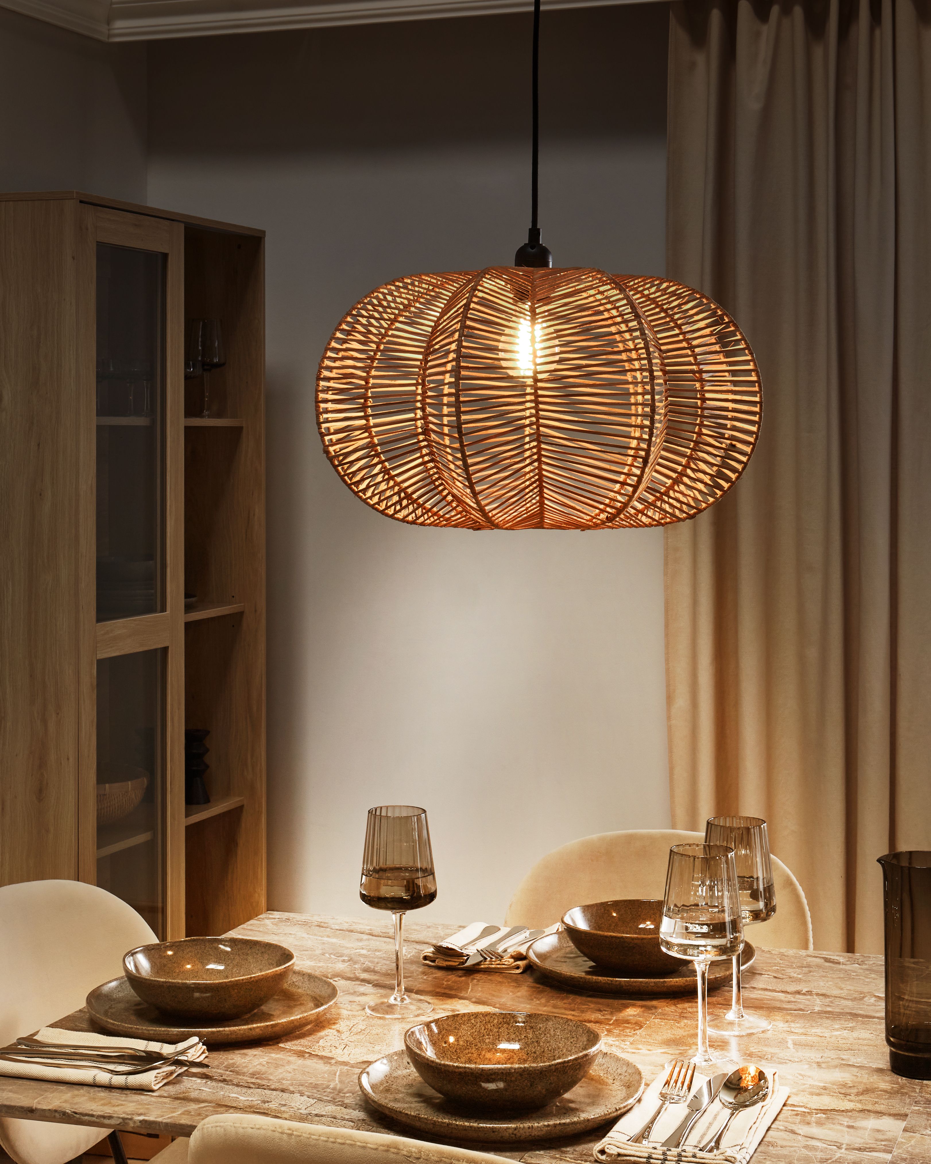 Pendant Lamp KIBI Rattan Natural