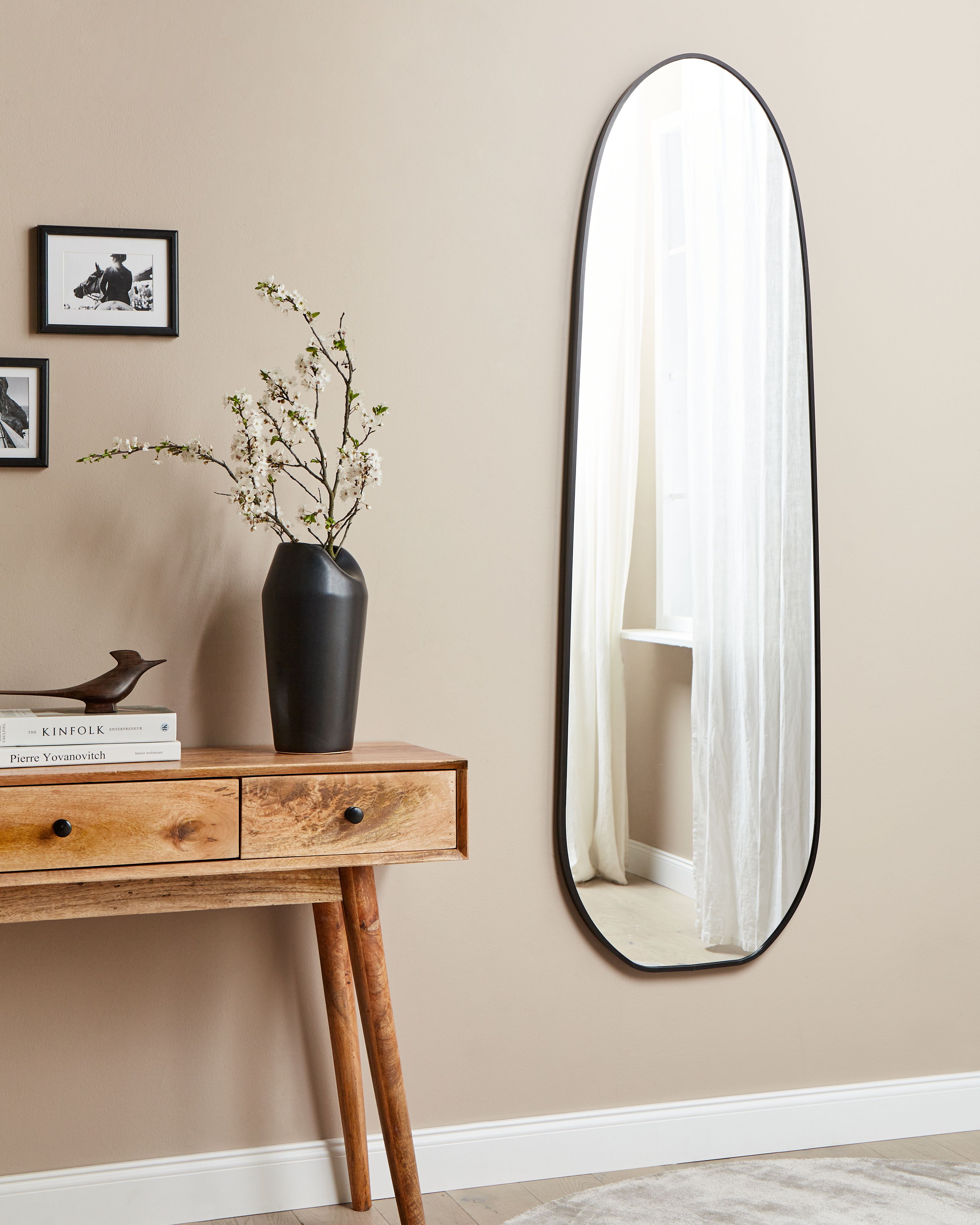 Wall Mirror DARNETS 45 cm 160 cm Metal Black