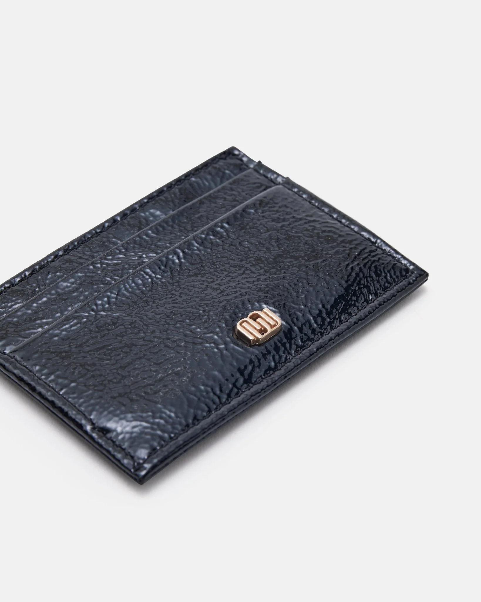 PORTE CARTES KALY/CRK - En cuir craquelé noir