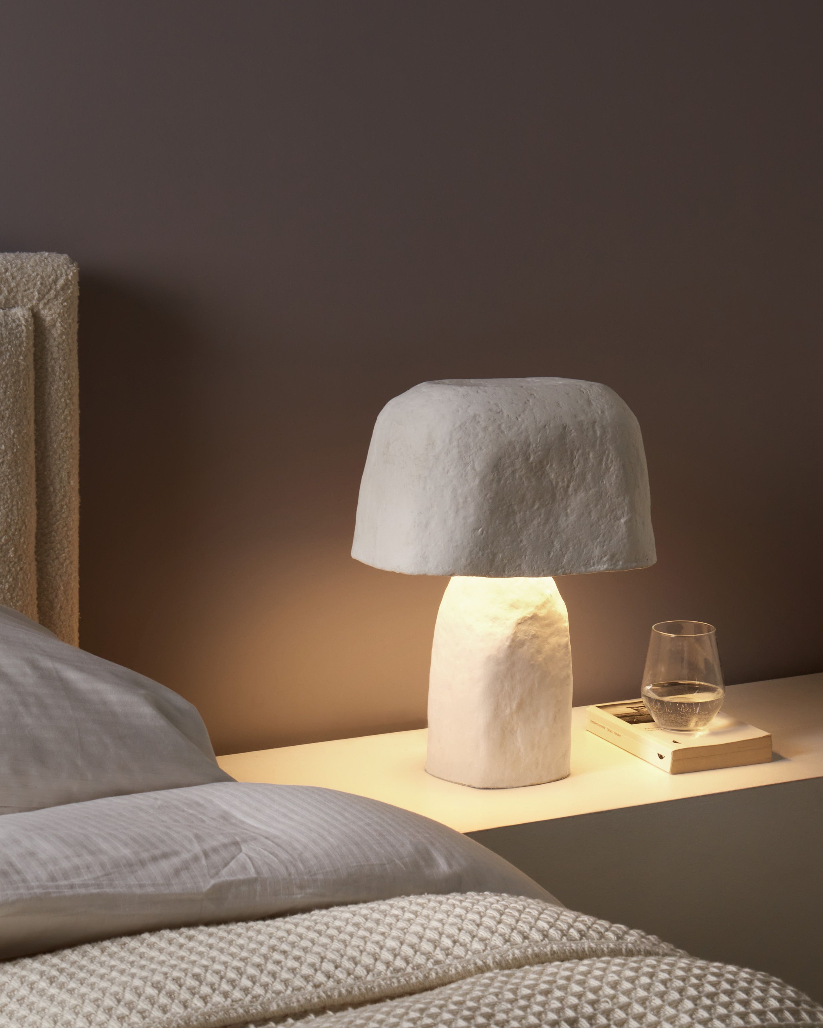 Table Lamp CARRASCO Papier-Mâché White