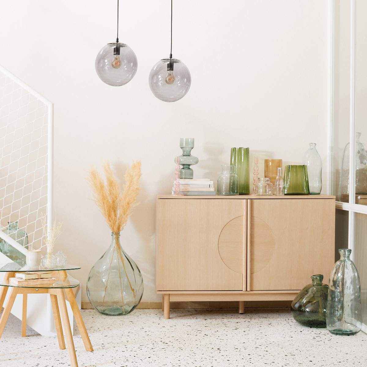 3 dried flowers "Natural Pampa" H.110 cm