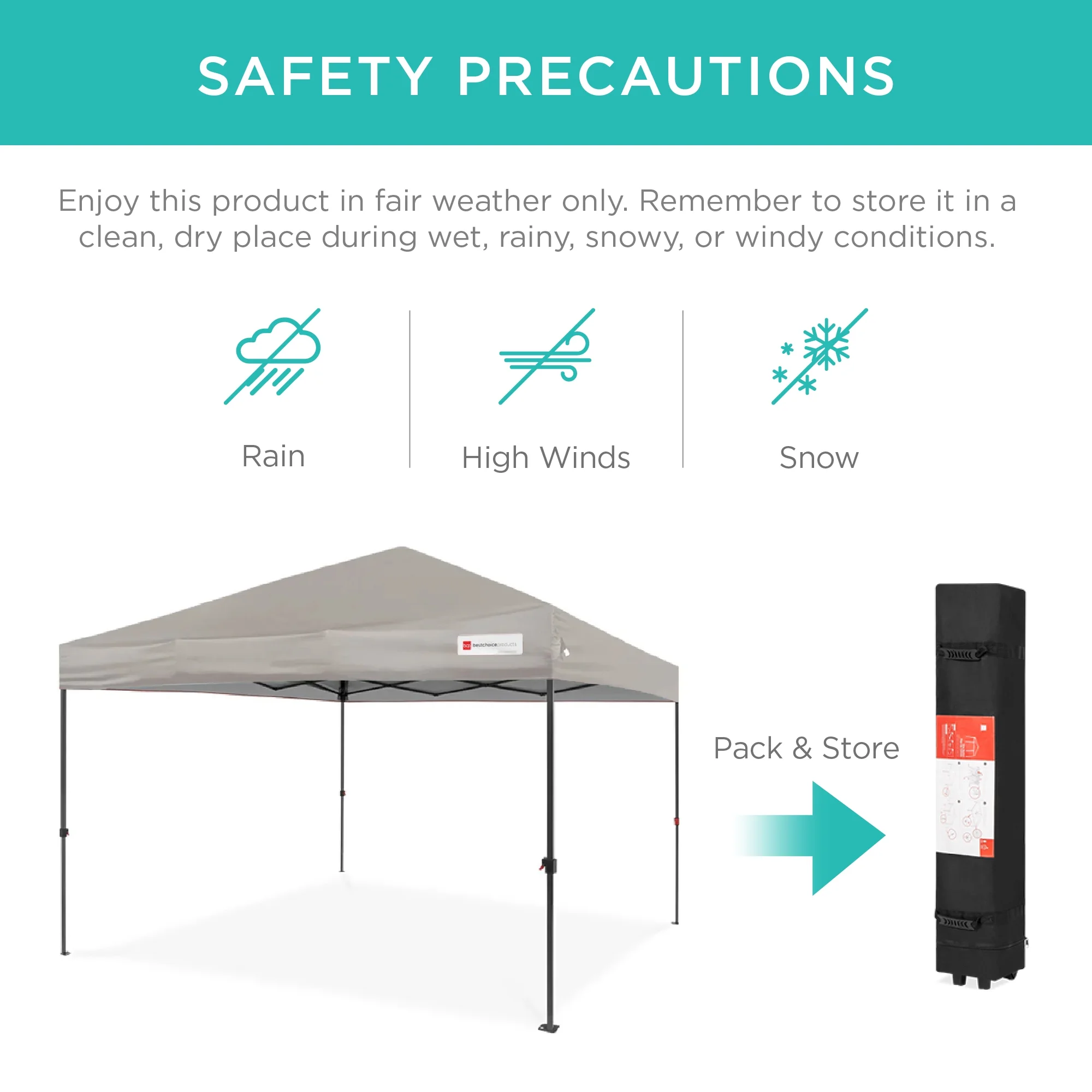 Best Choice Products 10x10ft Easy Setup Pop Up Canopy w/ 1-Button Setup, Wheeled Case, 4 Weight Bags - White - Image 132