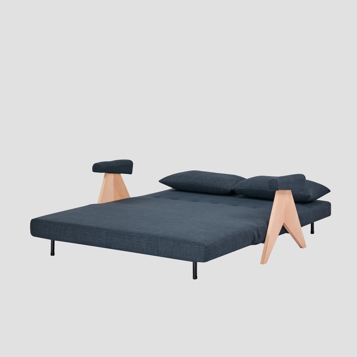 Sofa CALORE 2-osobowa, z funkcją spania granatowa 157x90x82 cm