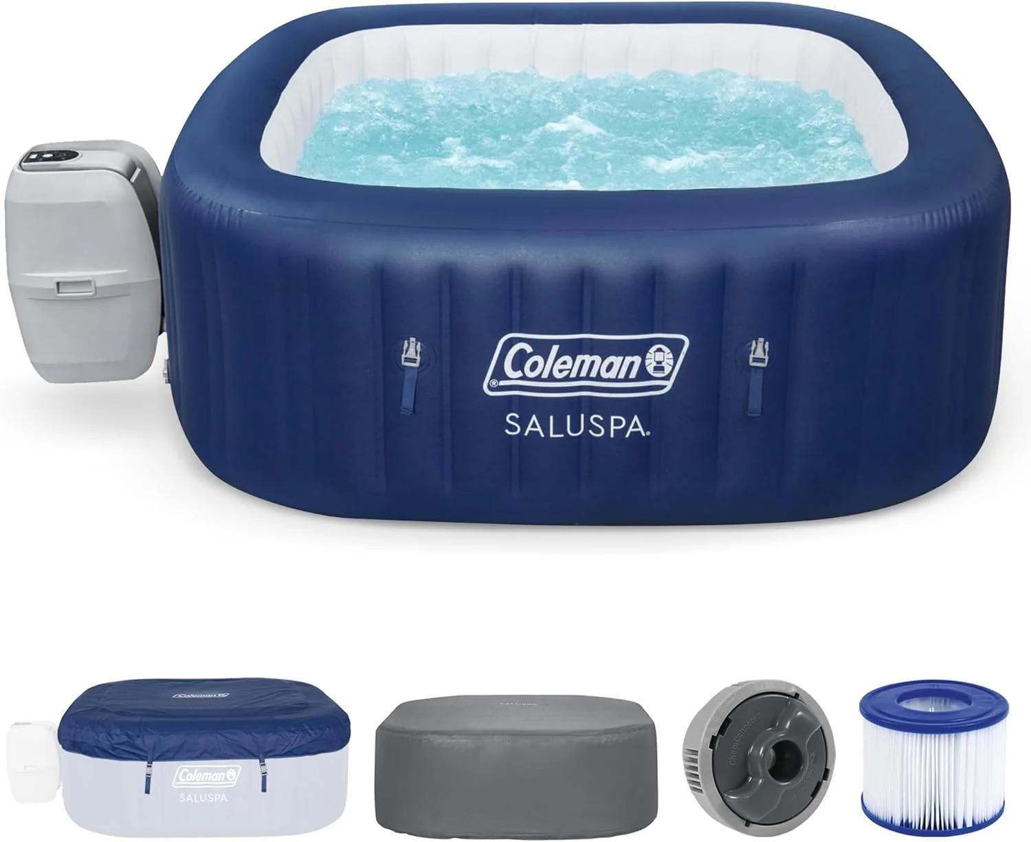 Coleman SaluSpa Atlantis AirJet Inflatable Hot Tub, 4 to 6 Person, 140 Air Jets, 71 x 28 in