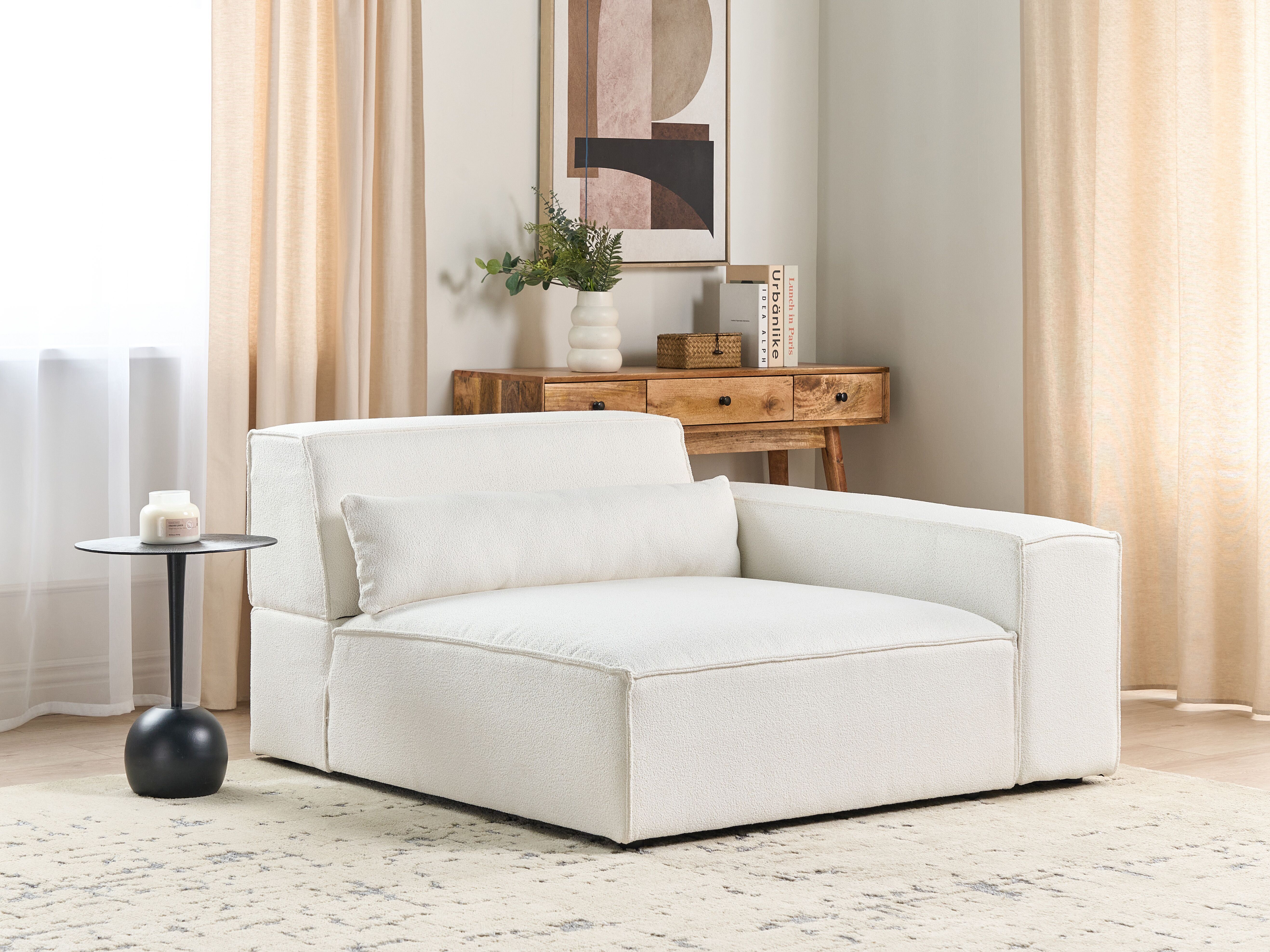 Corner Seat HELLNAR Boucle Off-White Left Hand