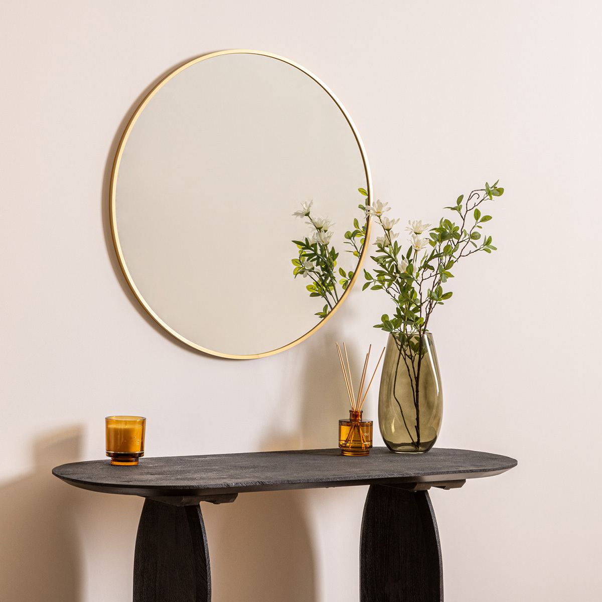 Round mirror "Alice" Metal, D.70 cm