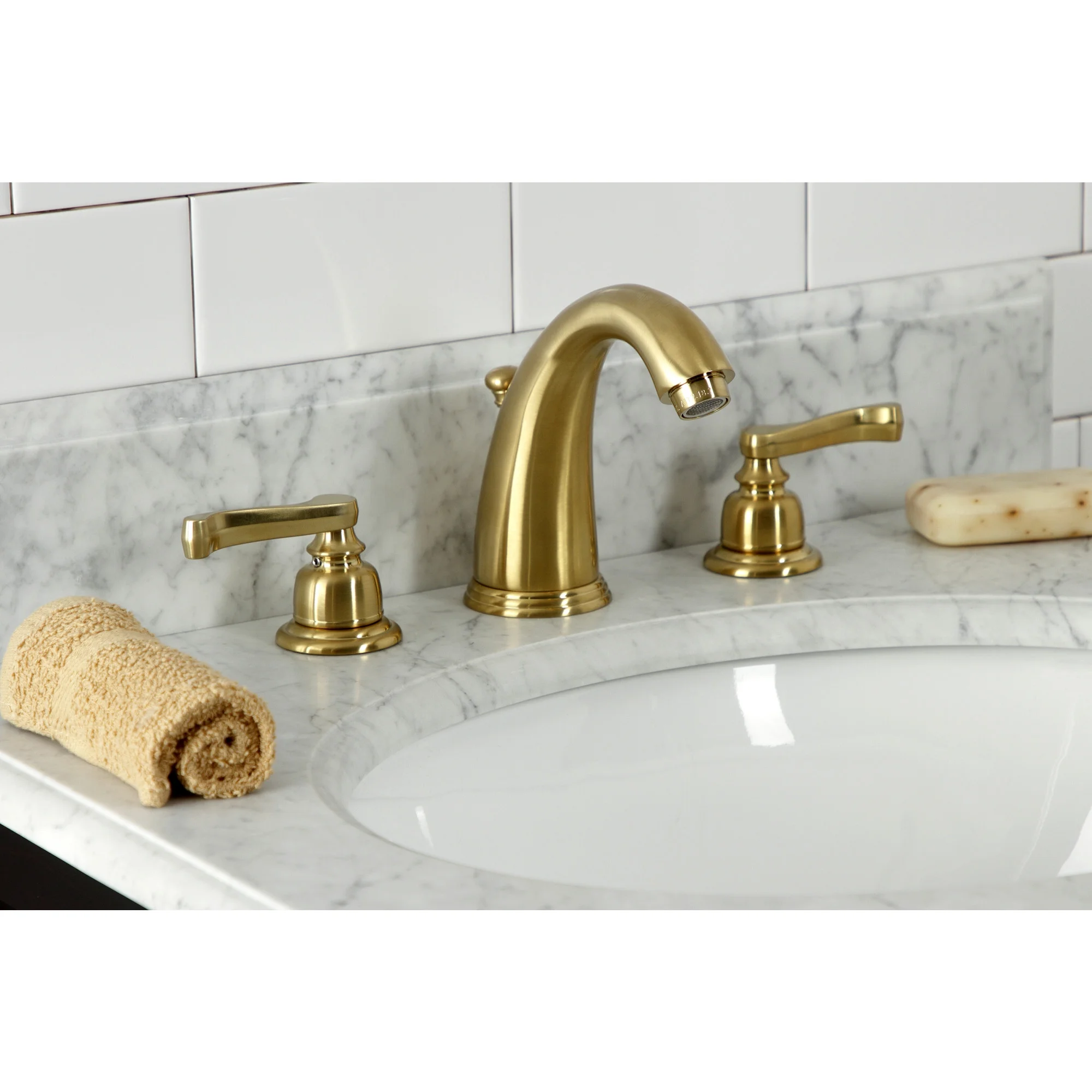 Kingston Brass KB982FL Widespread Bathroom Faucet, Polished Brass - Image 15