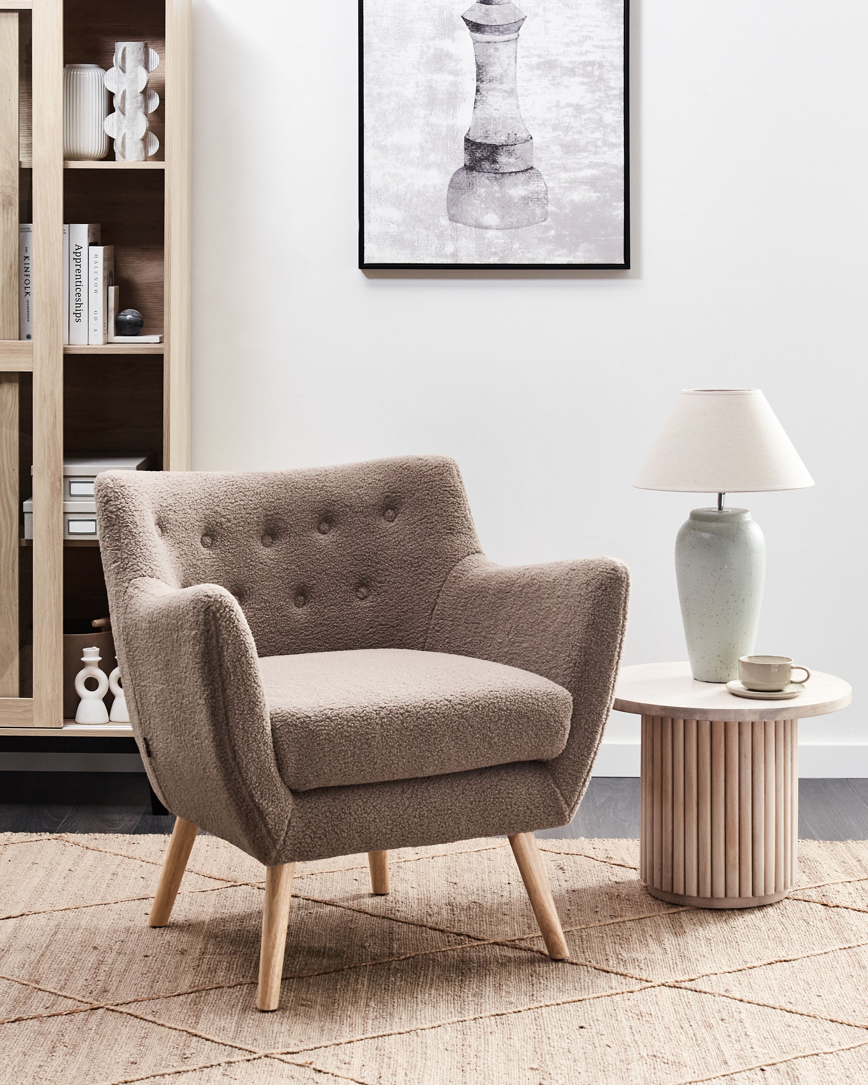 Armchair DRAMMEN Boucle Brown