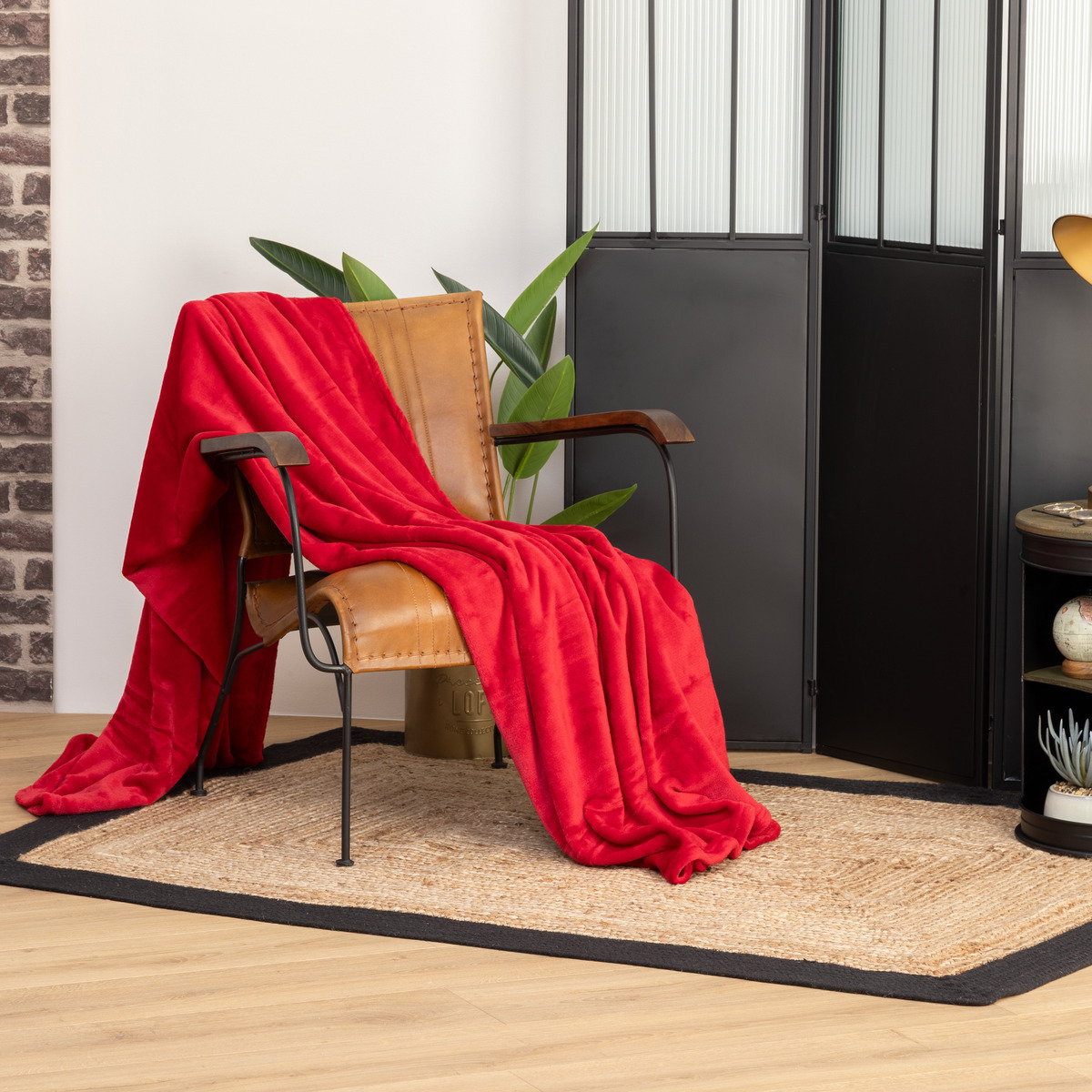 Flannel plaid Red, 180x230 cm