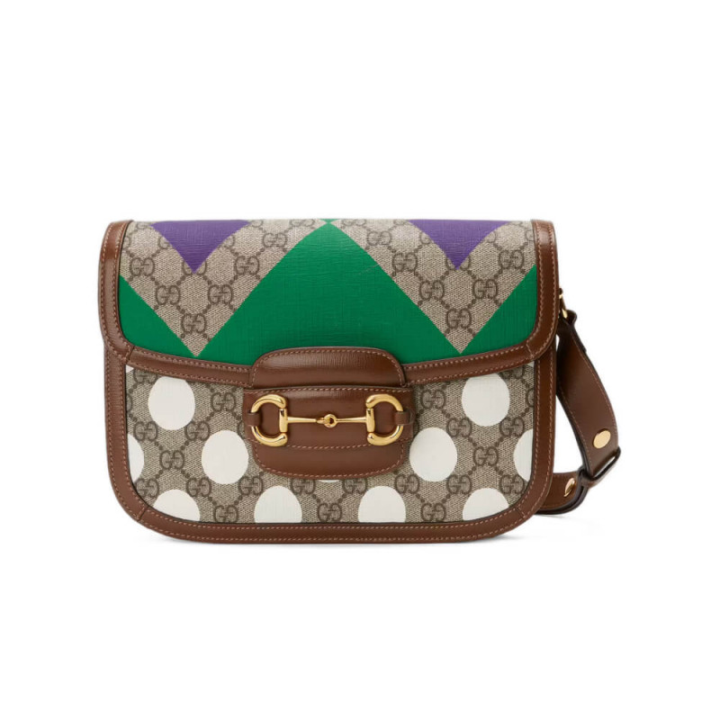 Replica Gucci Horsebit 1955 Shoulder Bag With Geometric Print 6022041:1High-quality replica