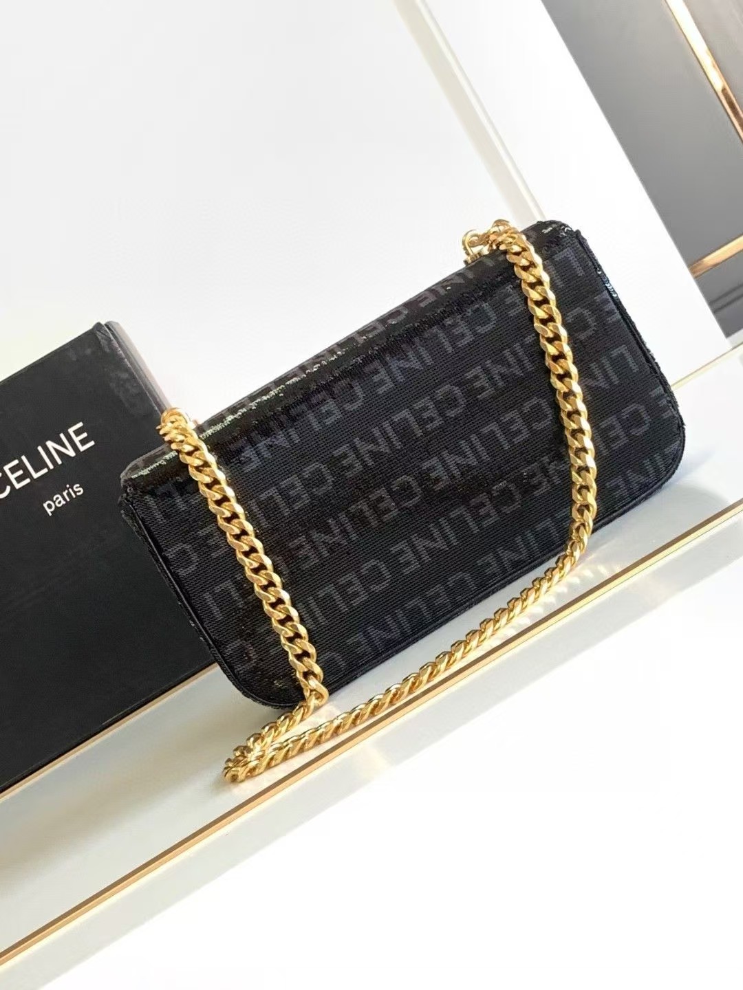 CELINE 23S Sequin Letter Triomphe Chain Bag1:1High-quality replica