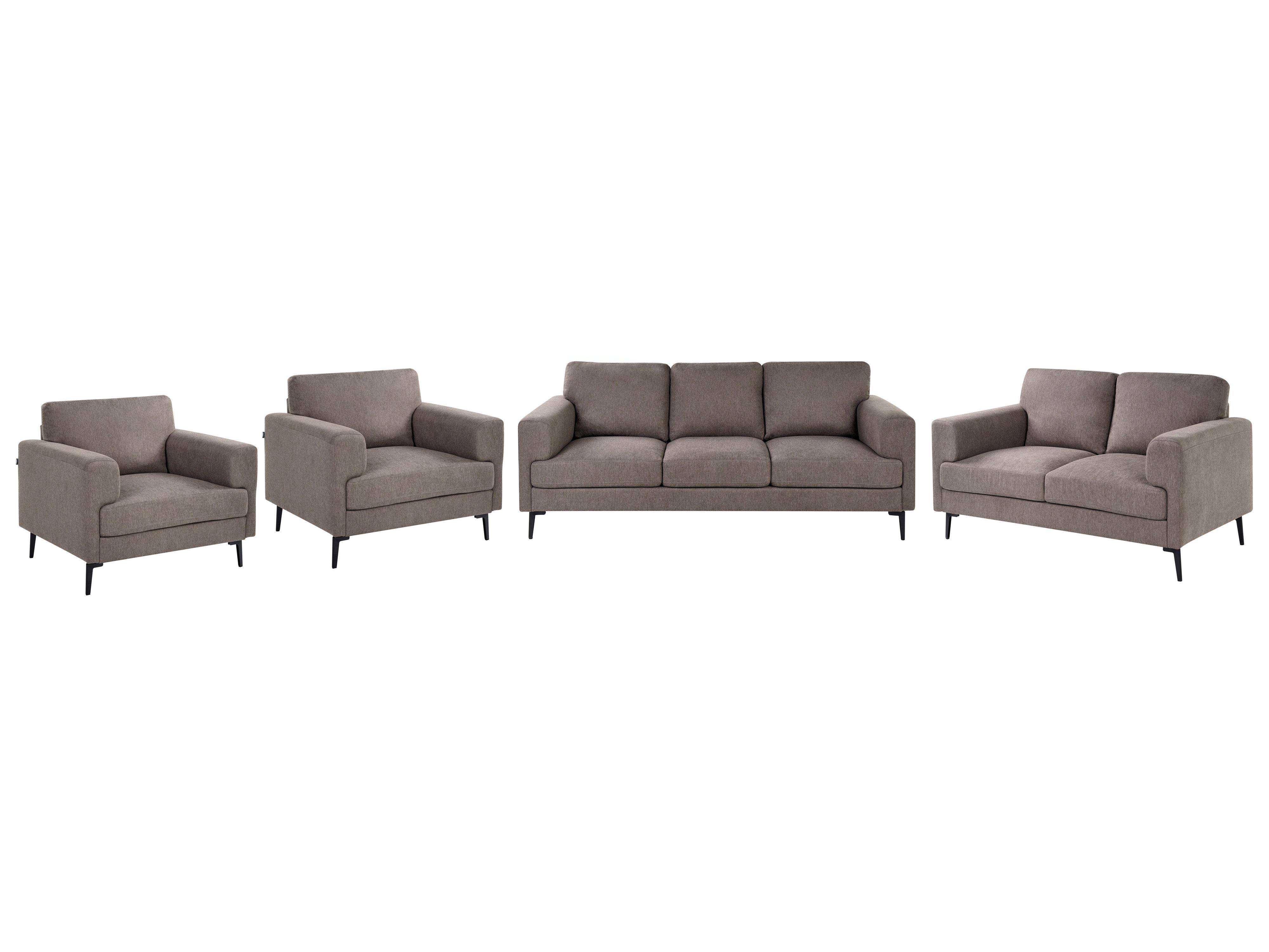 Living Room Set 7 Seater LOUSTO Fabric Brown