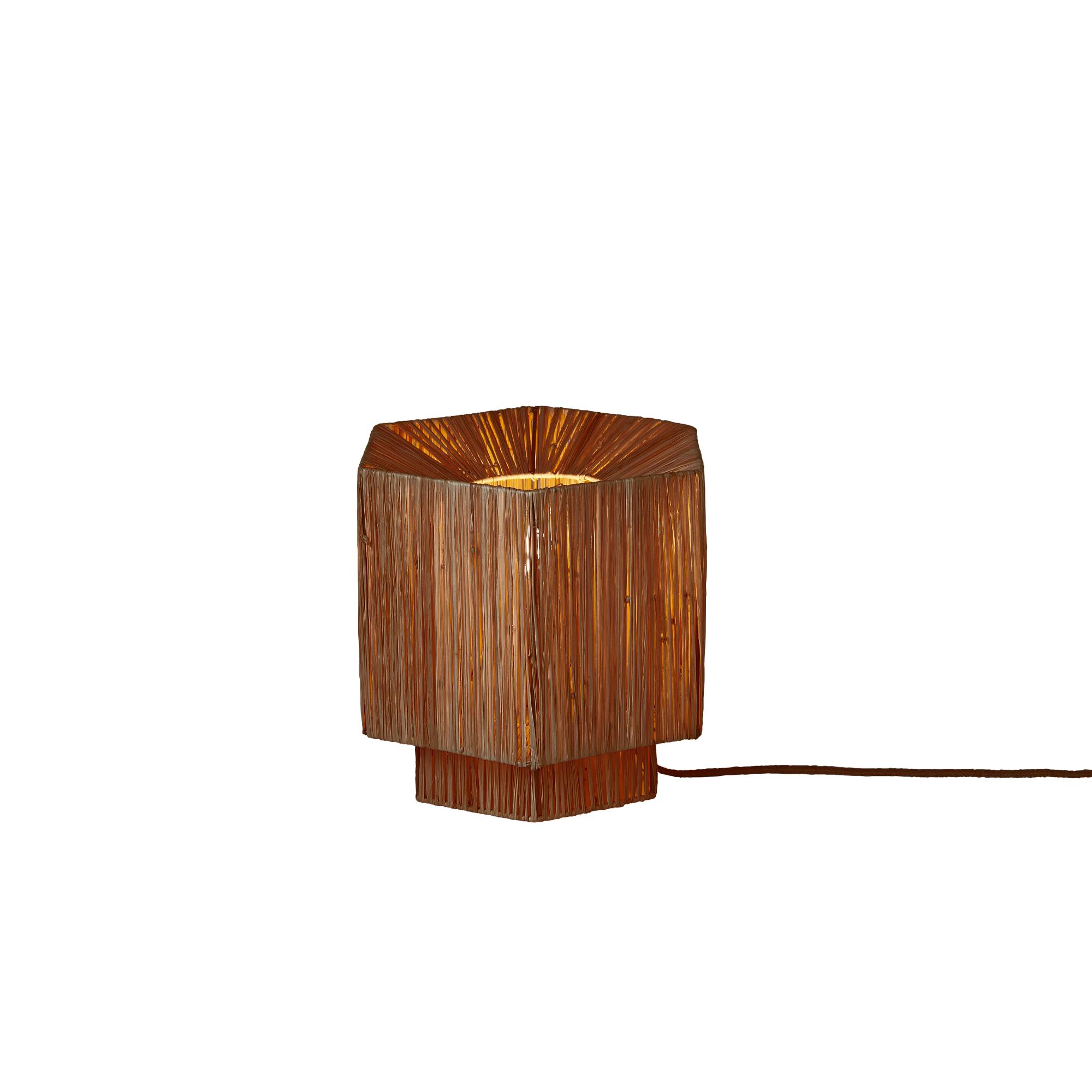 GOOD&MOJO Tafellamp Panama - Donkerbruin - 26x28x26cm