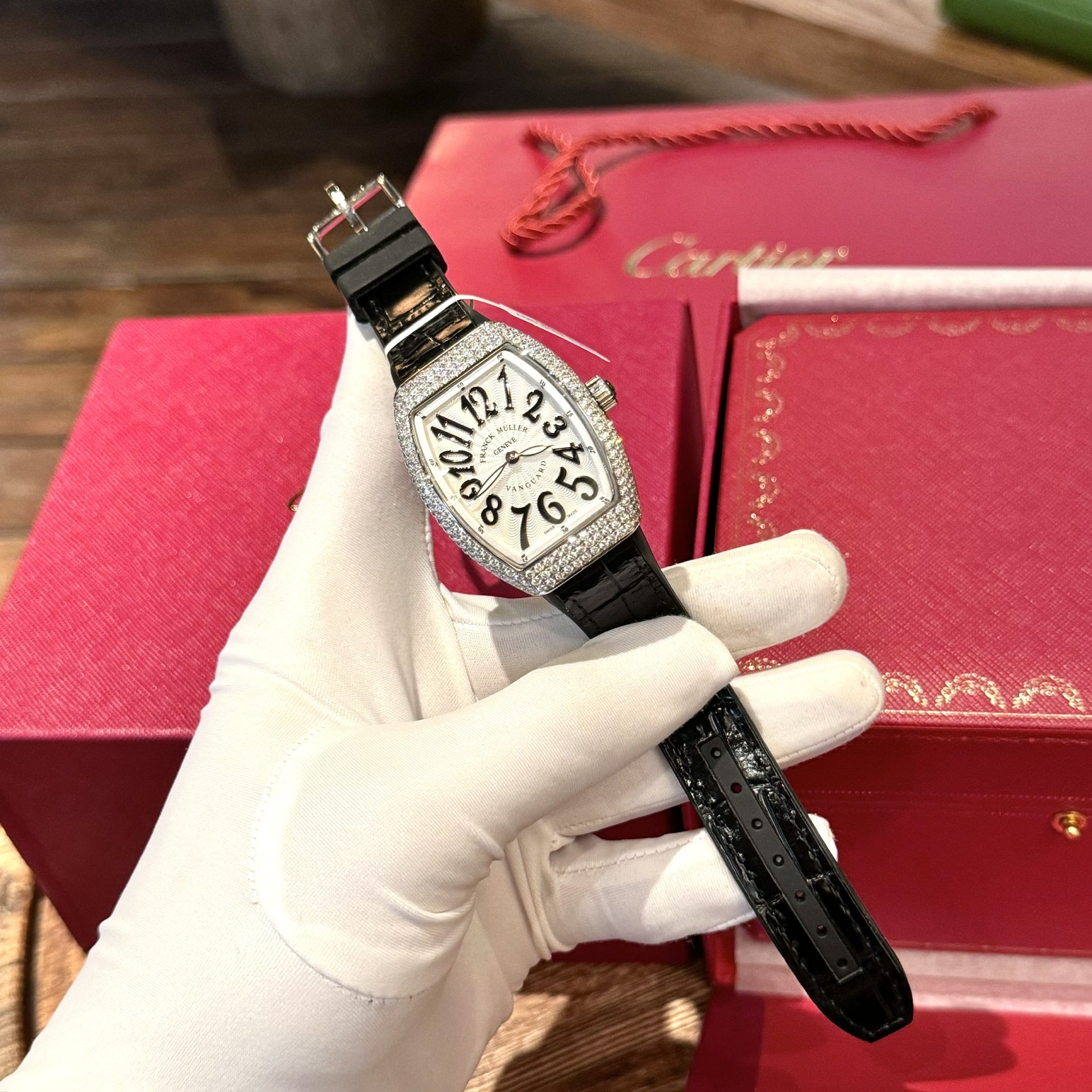Franck Muller V32 Best Replica Watch Diamonds Moissanite Custom 36mm - Elite Watch Atelier