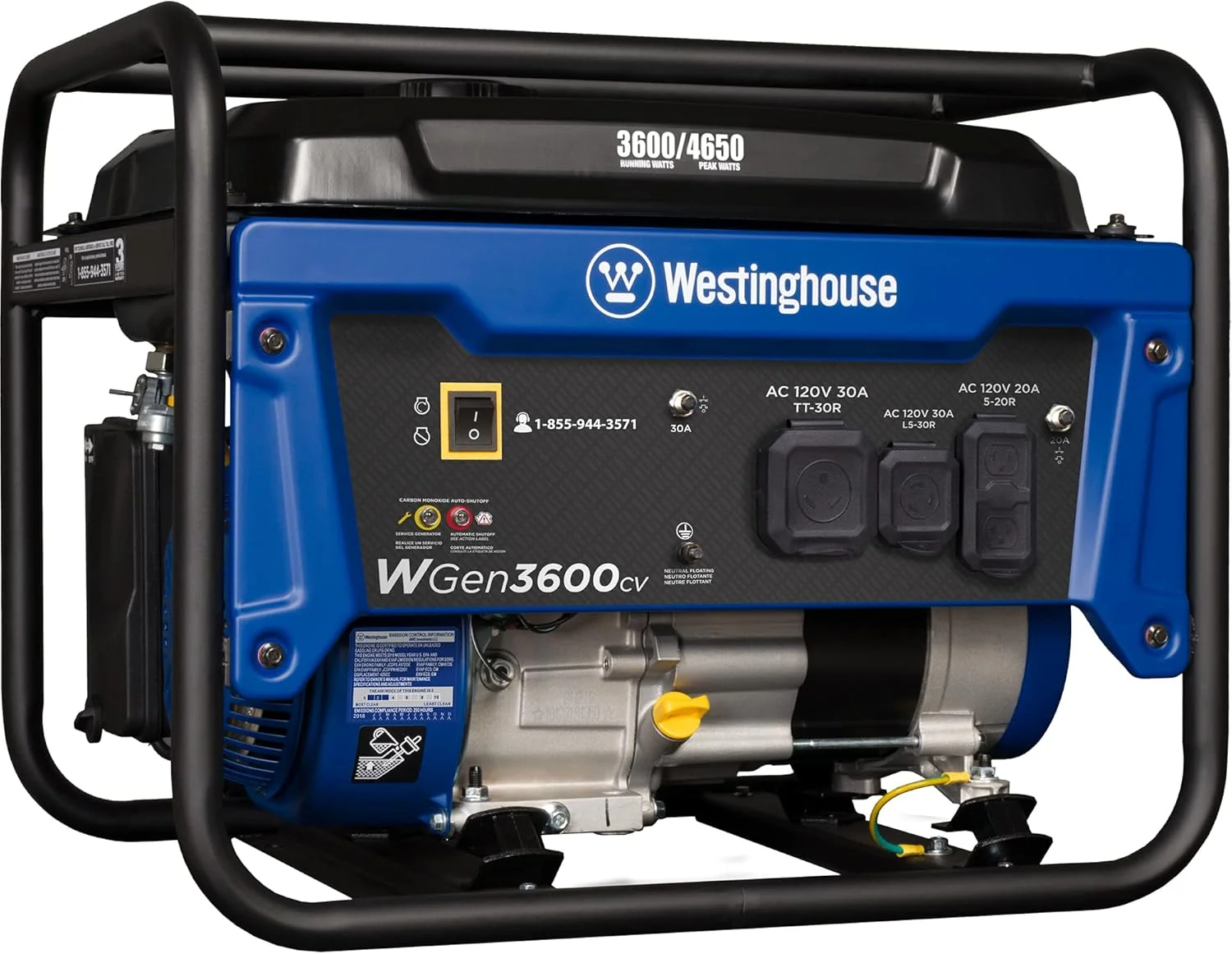 Westinghouse Portable Generator 3600 Running Watts 4650 Peak Watts 30A Outlet - 212cc Westinghouse Portable Generator 3600 Running Watts 4650 Peak Watts 30A Outlet - 212cc