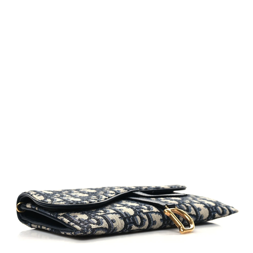 Dior Mirror Quality Replica – Saddle Wallet with Brass Chain1:1High-quality replica