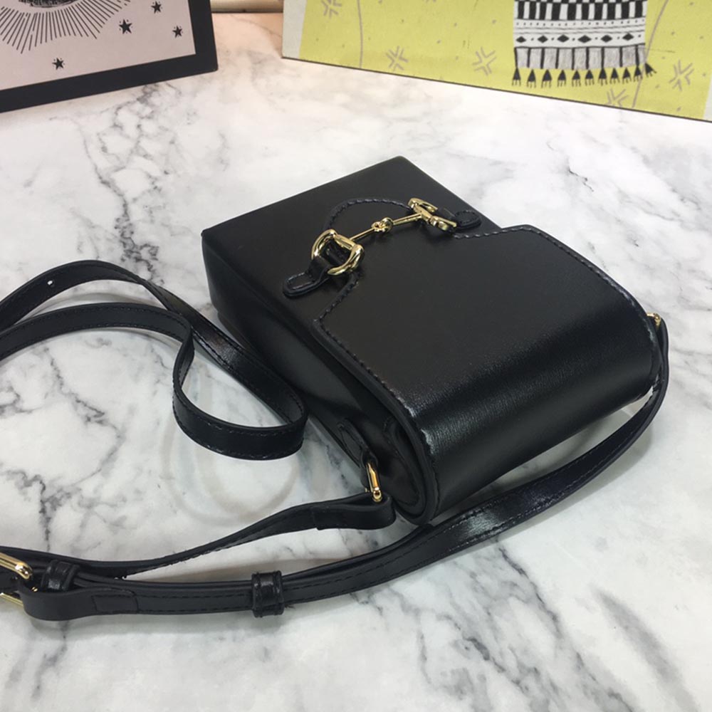 Replica Gucci Horsebit 1955 Mini Bag 625615 Blk/Red/Brown1:1High-quality replica