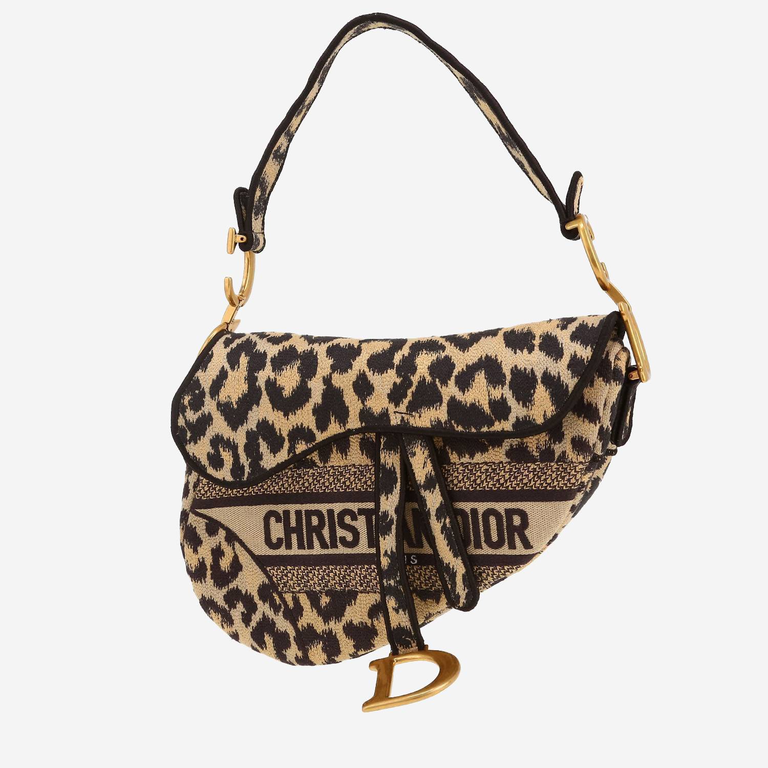 Dior Saddle handbag in beige and black canvas1:1High-quality replica