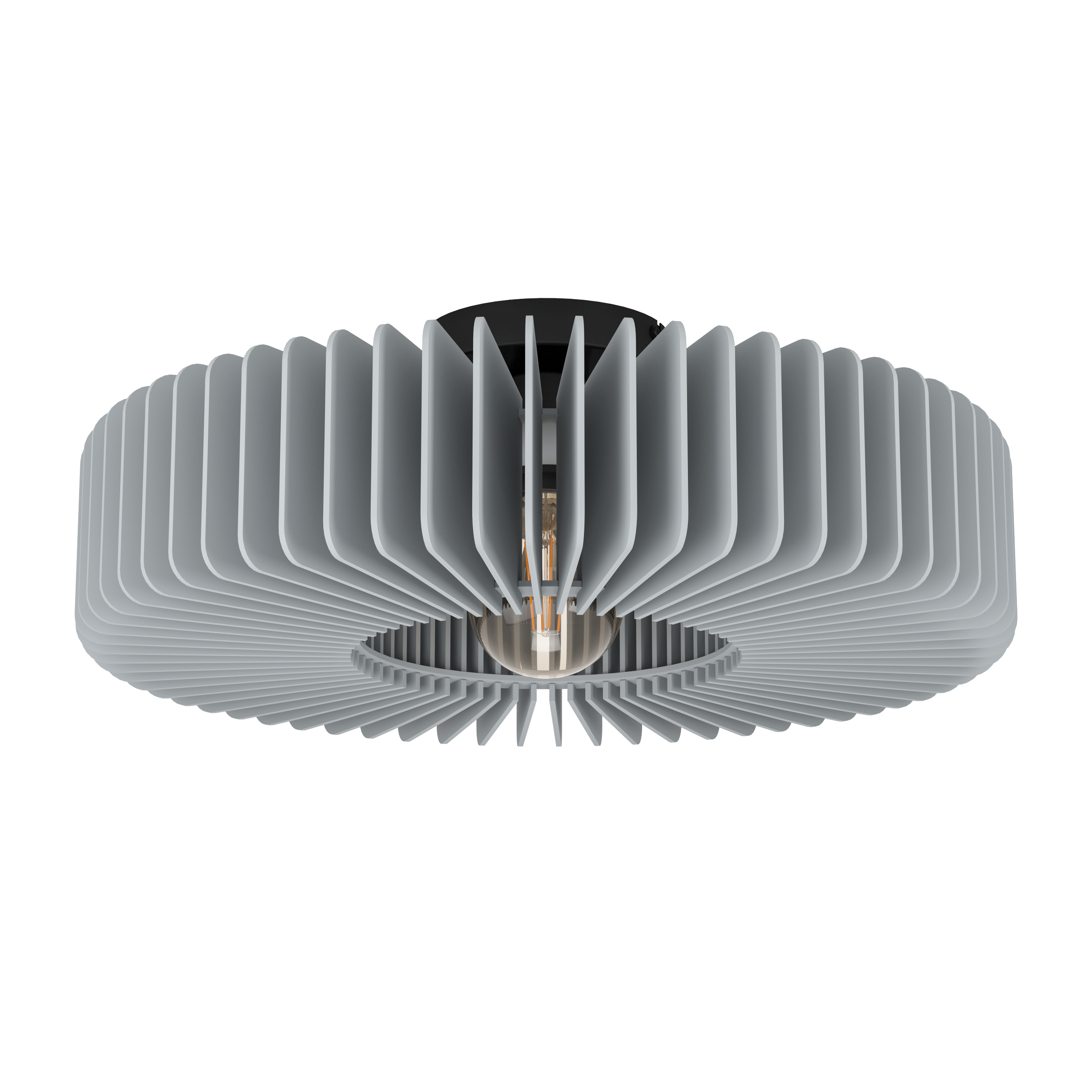 EGLO Palombaia Plafondlamp - E27 - Ø 50 cm - Grijs Zwart - Hout Staal