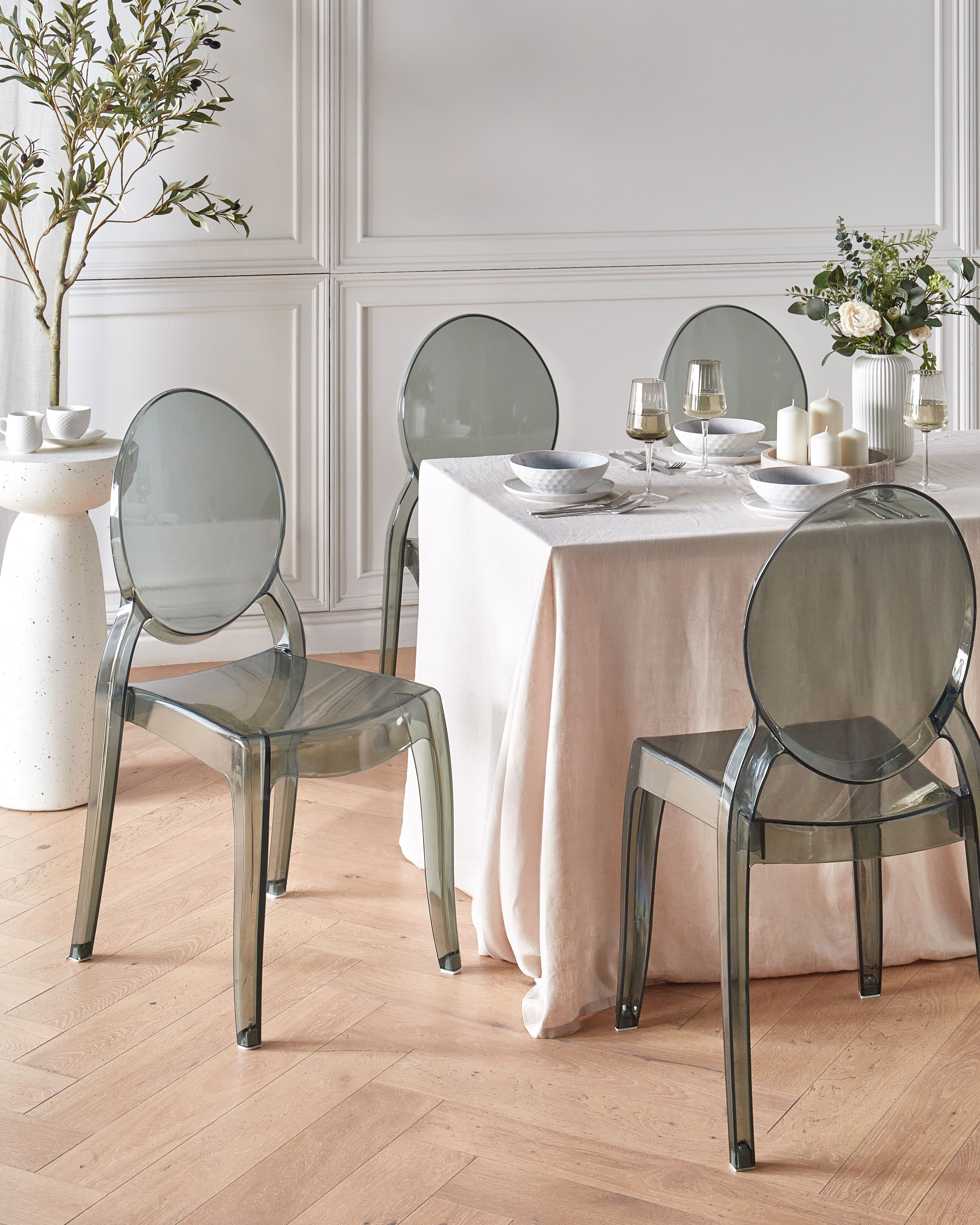 Set of 4 Dining Chairs MERTON Black