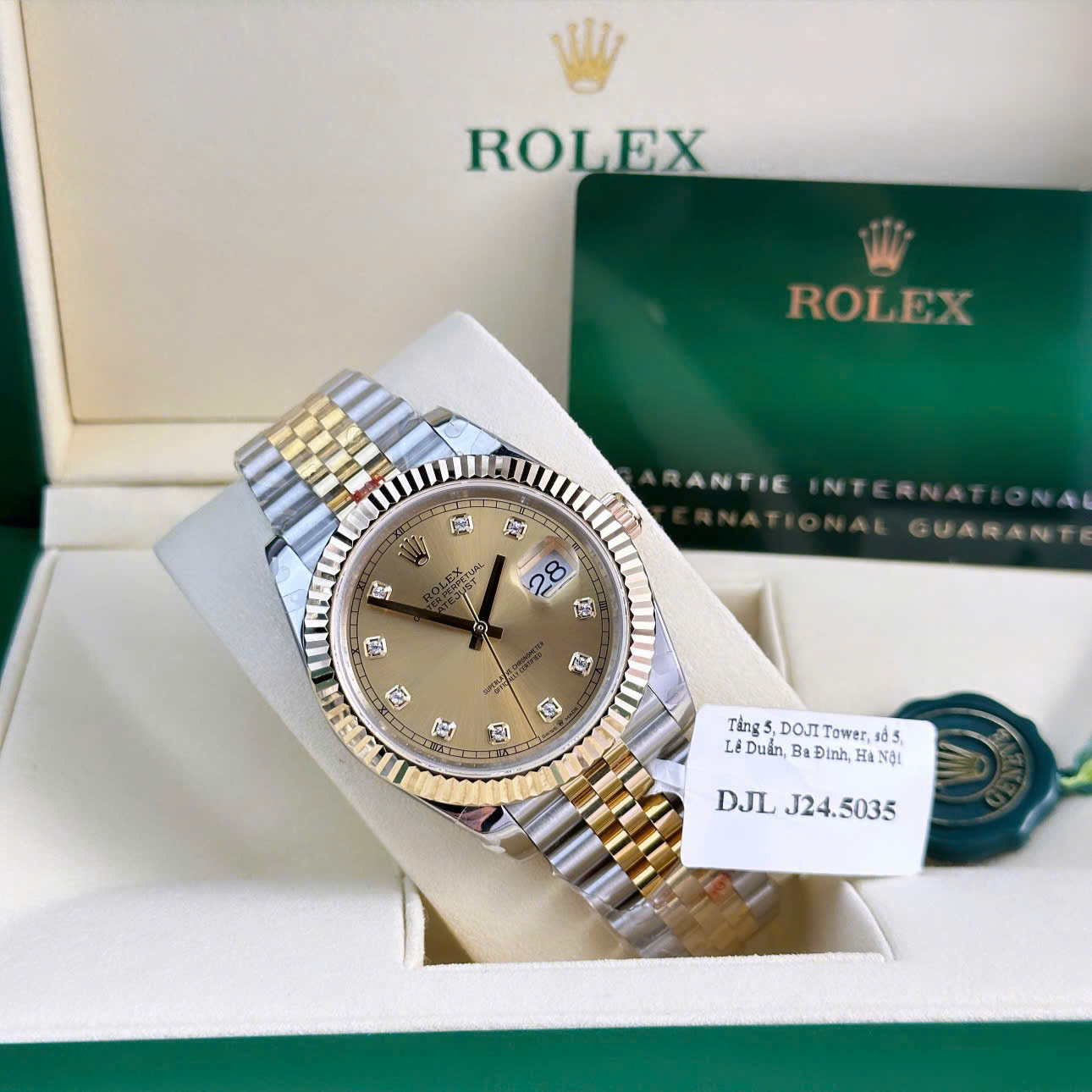 Rolex DateJust Gold Wrapped Replica Watch Champagne Dial GM Factory 41mm - Elite Watch Atelier