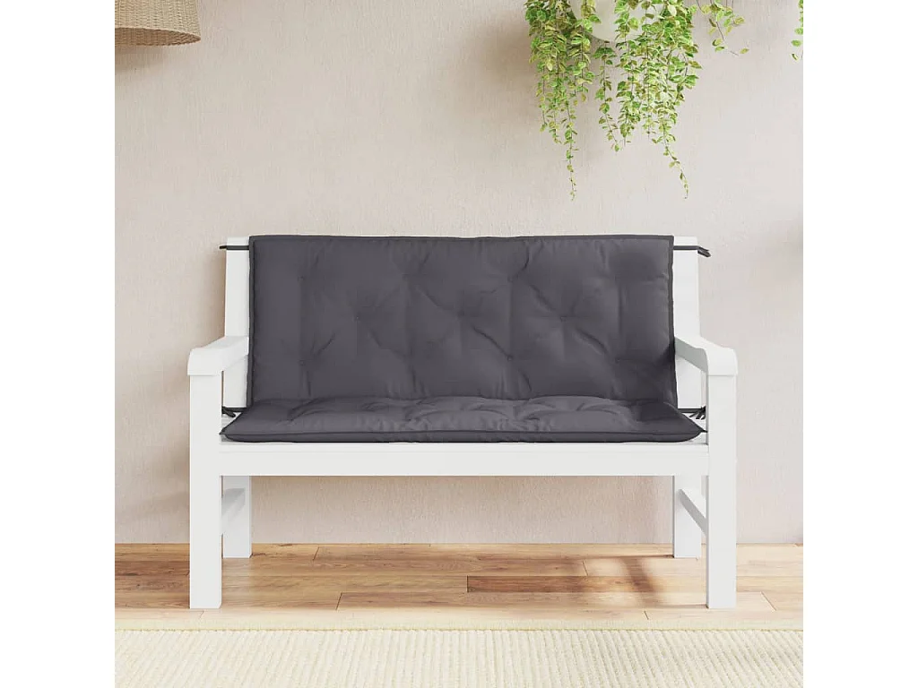 Coussins de banc de jardin lot de 2 anthracite tissu Oxford