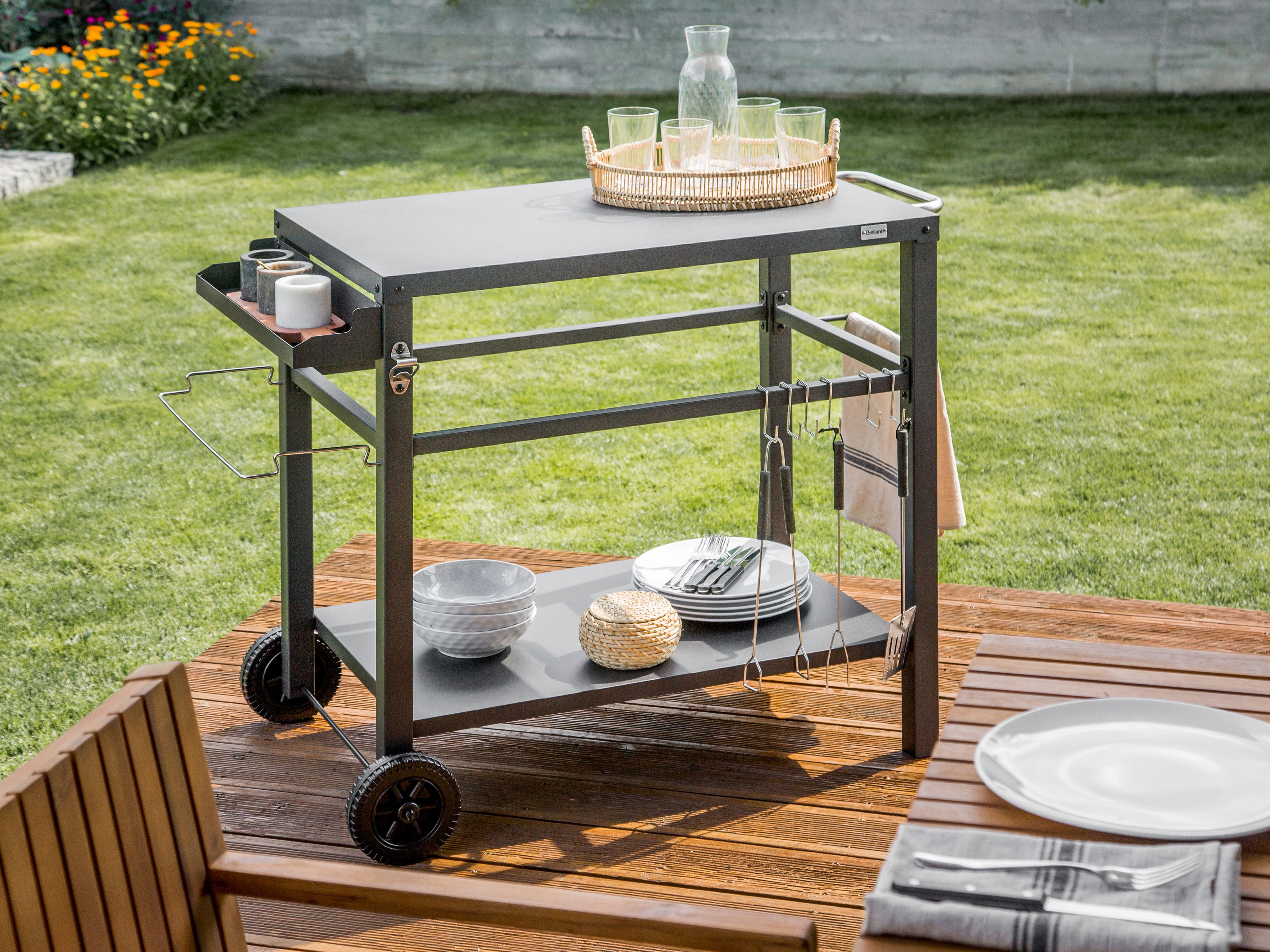 Garden Serving Trolley STALETTI Metal Black
