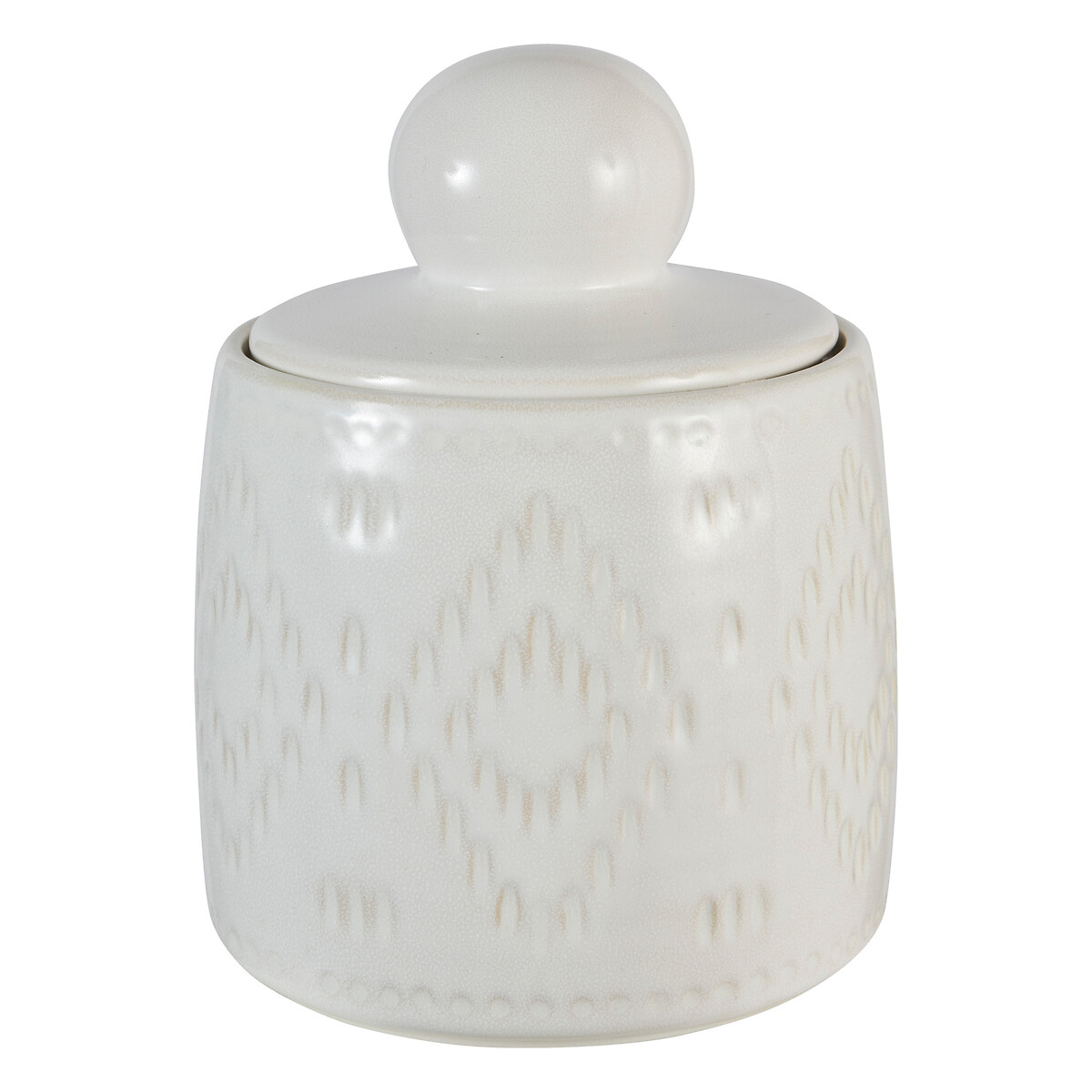 Decorative box "Mala" Ceramic, White, 19x15.2 cm