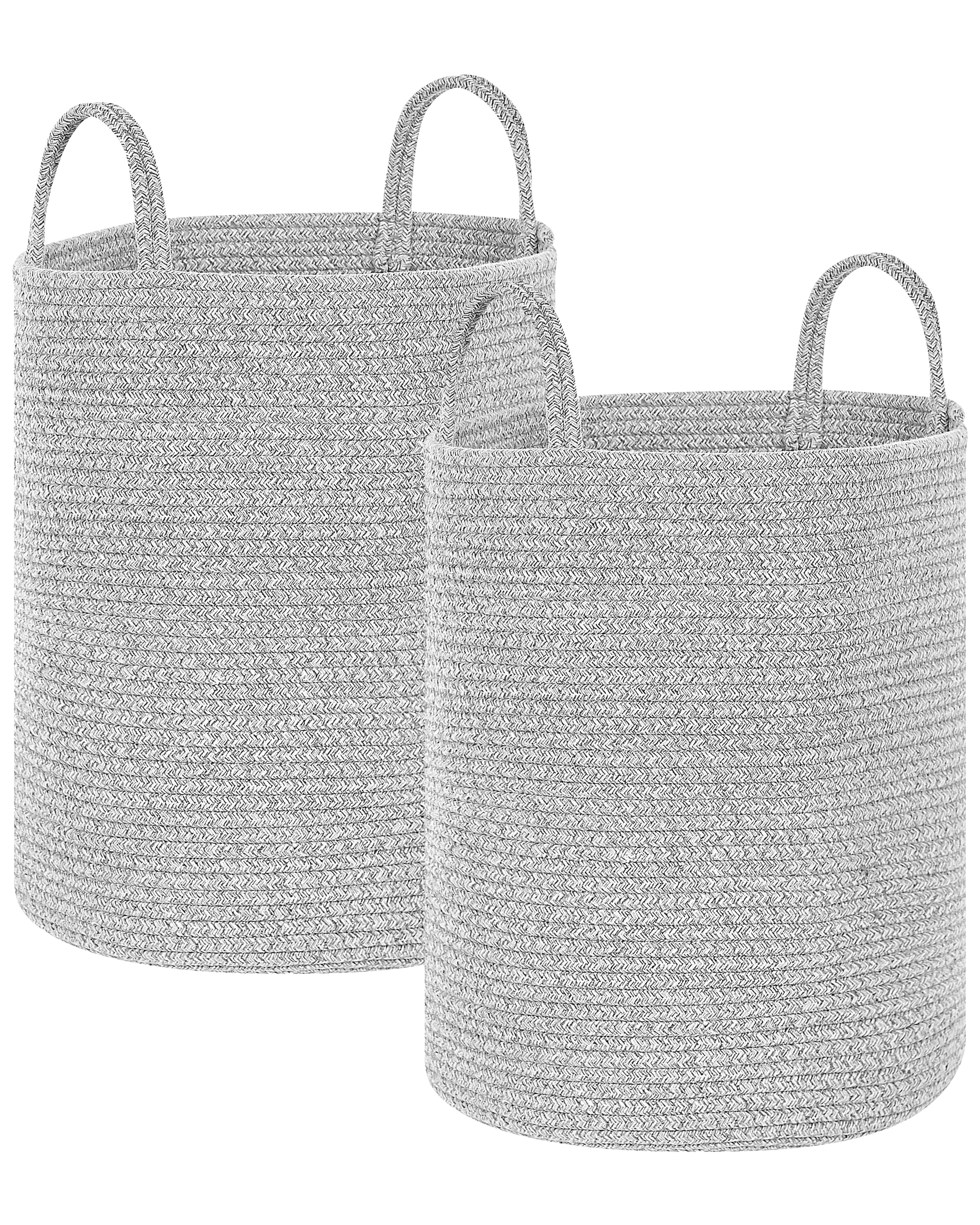 Set of 2 Baskets SARYK Cotton Grey