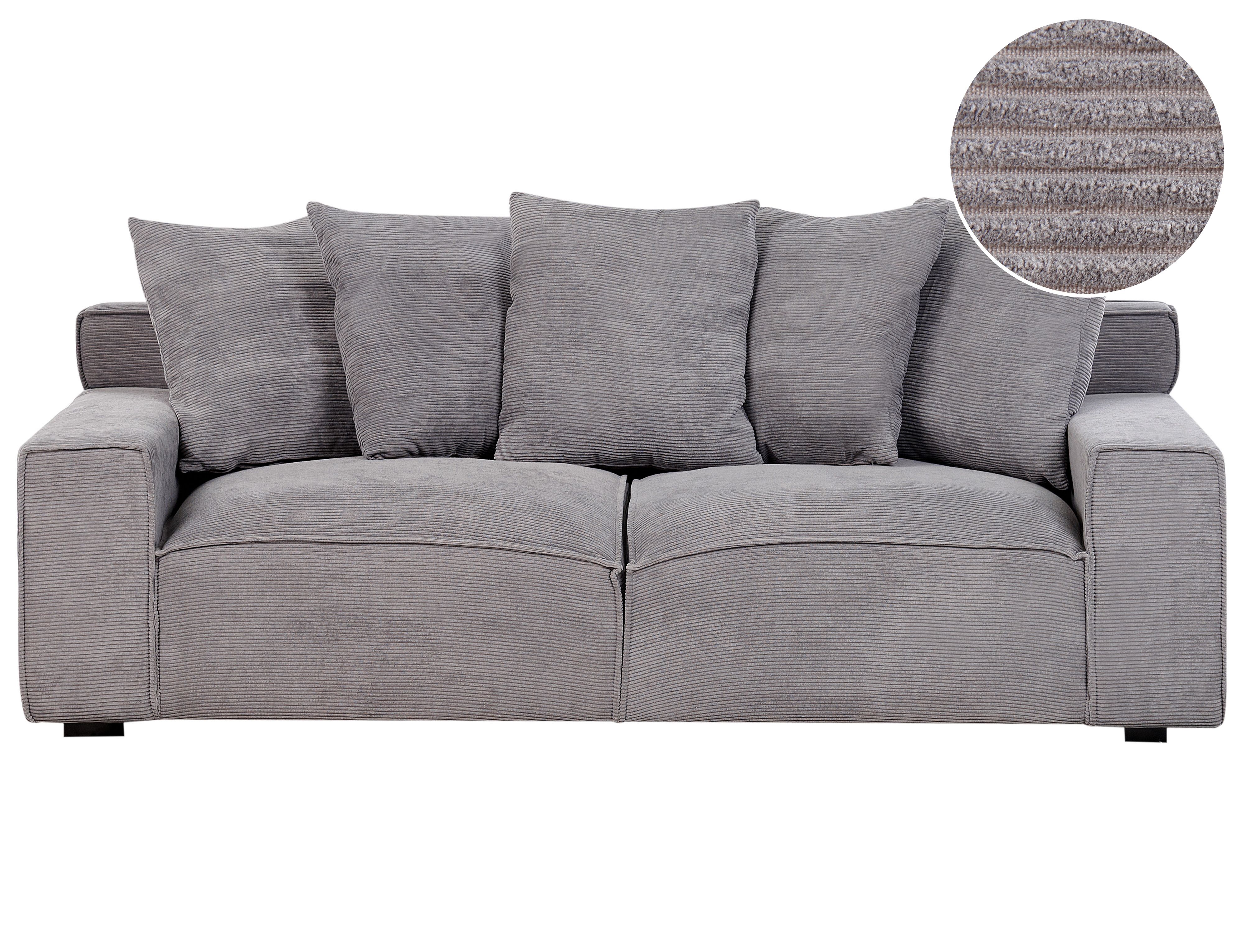 Sofa 3 Seater VISKAN Corduroy Dark Grey