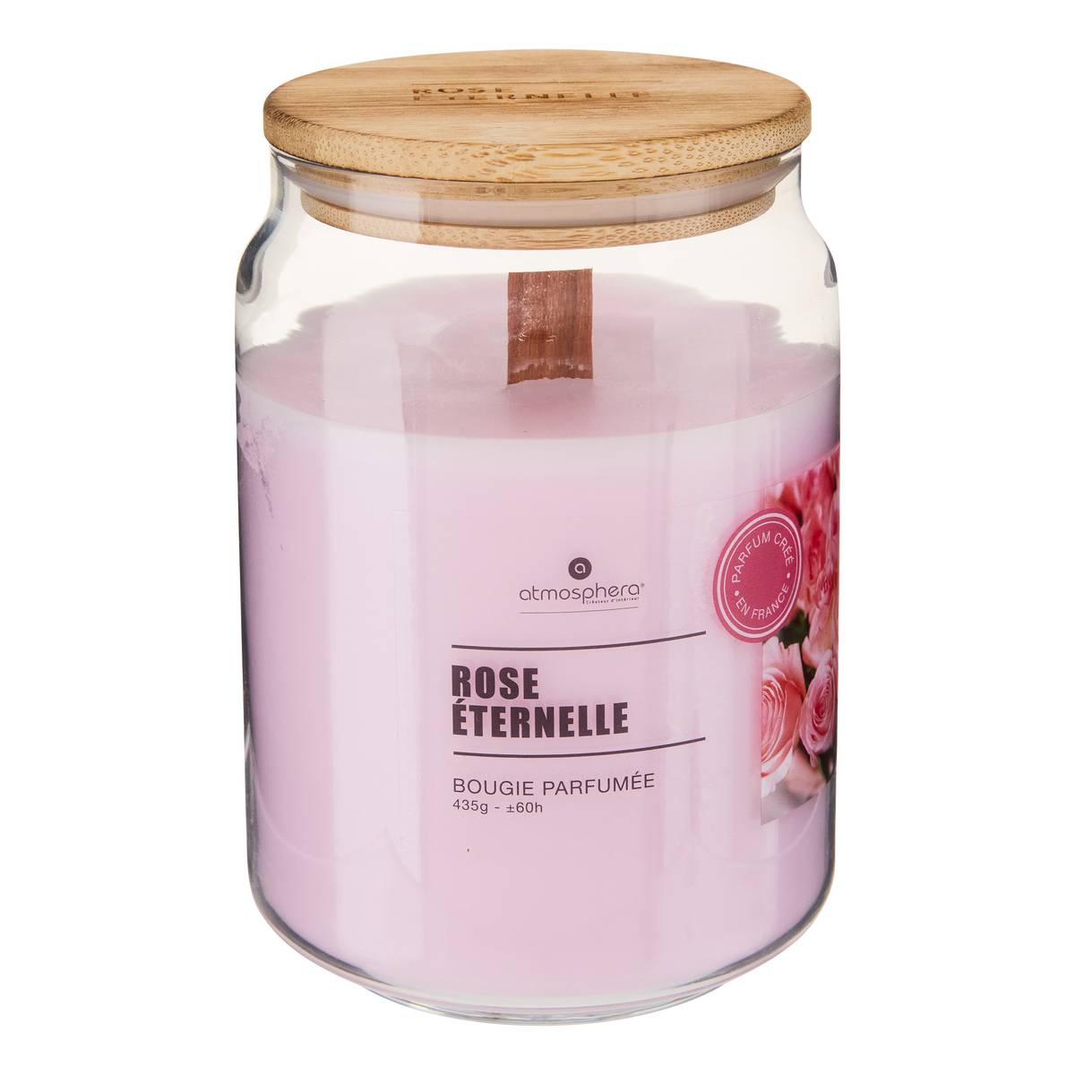Scented candle round "Viky" Floral Scent, Rose, 435g