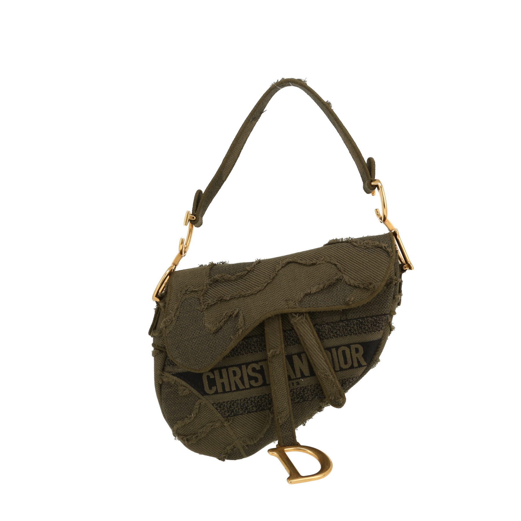 Dior Saddle handbag in khaki canvas1:1High-quality replica