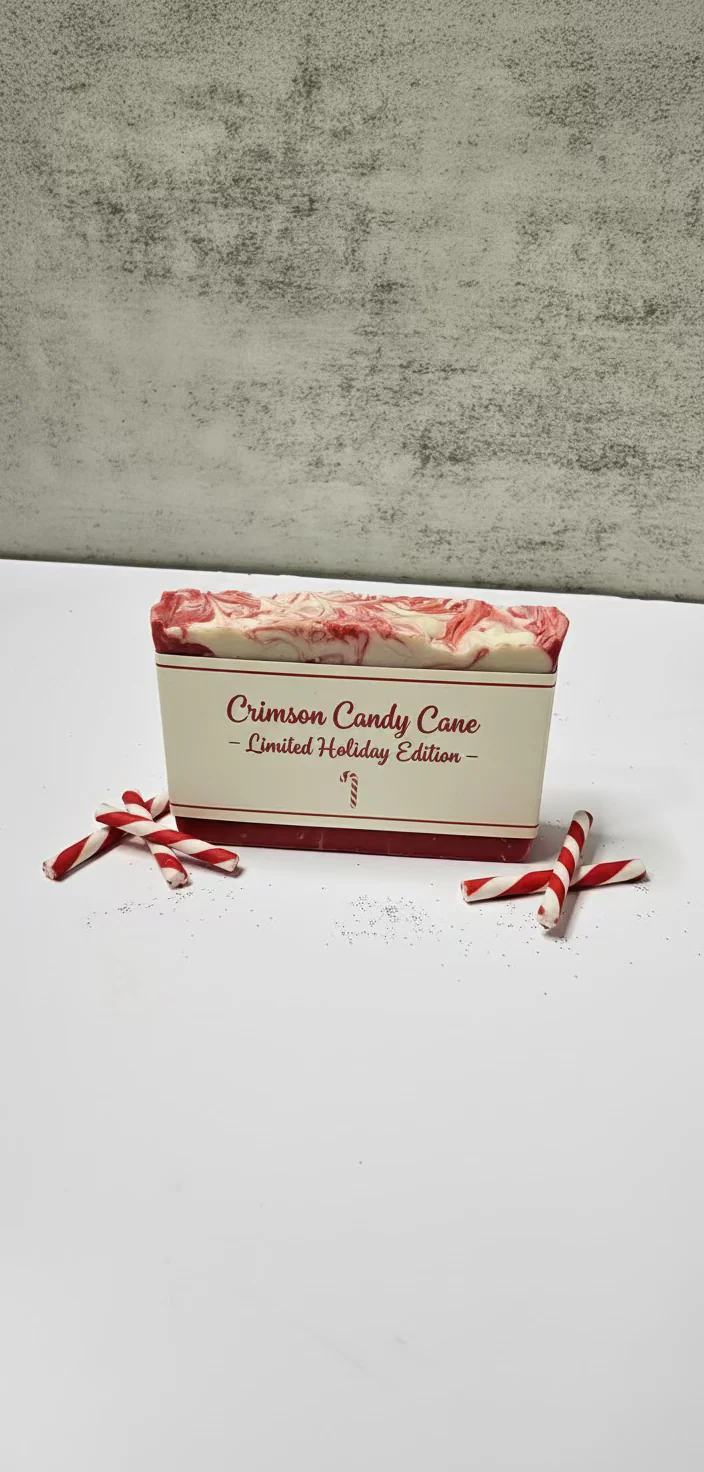 Crimson Candy Cane Soap- Limited Holiday Edition Pre-Order