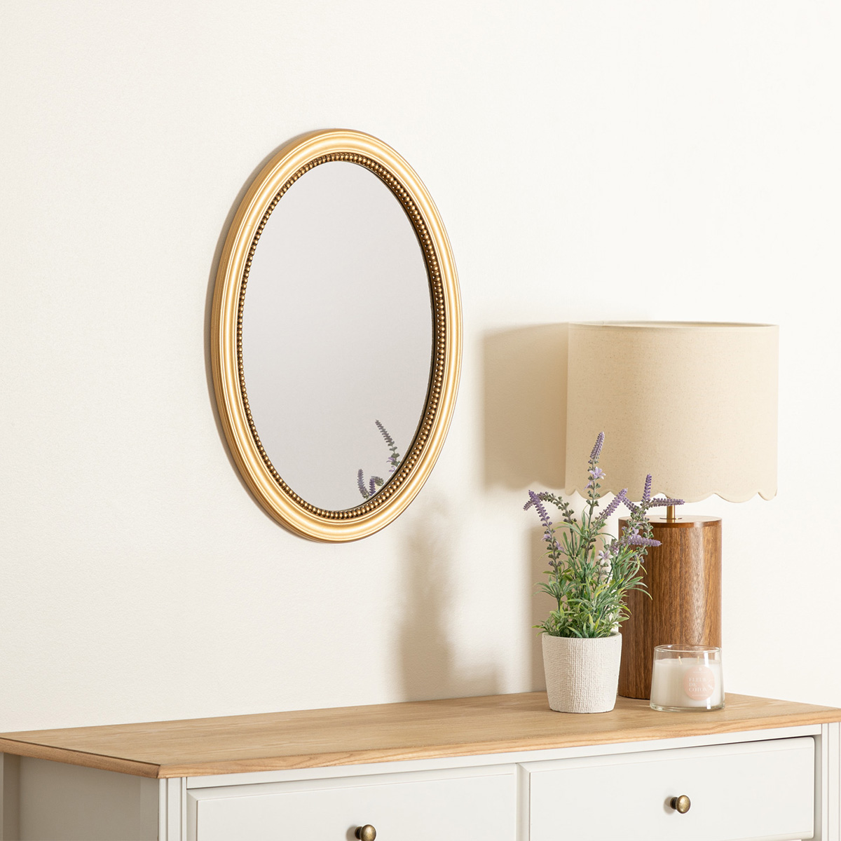 "Victoria" round moulded mirror Golden, 53x40 cm