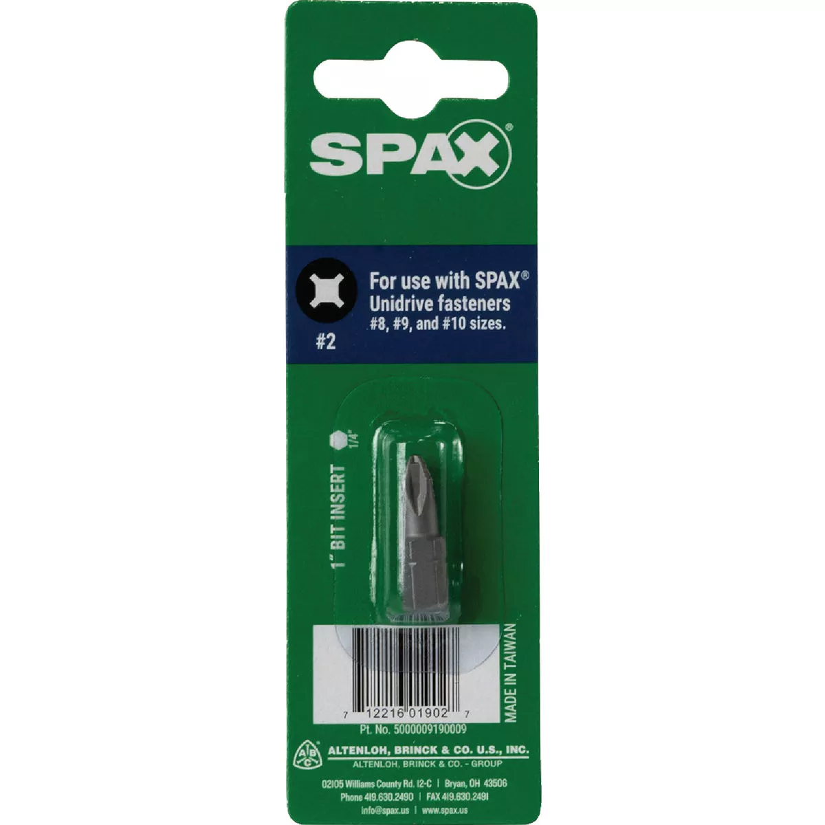SPAX 1 In. #2 Unidrive (Combo Drive) Screwdriver Bit