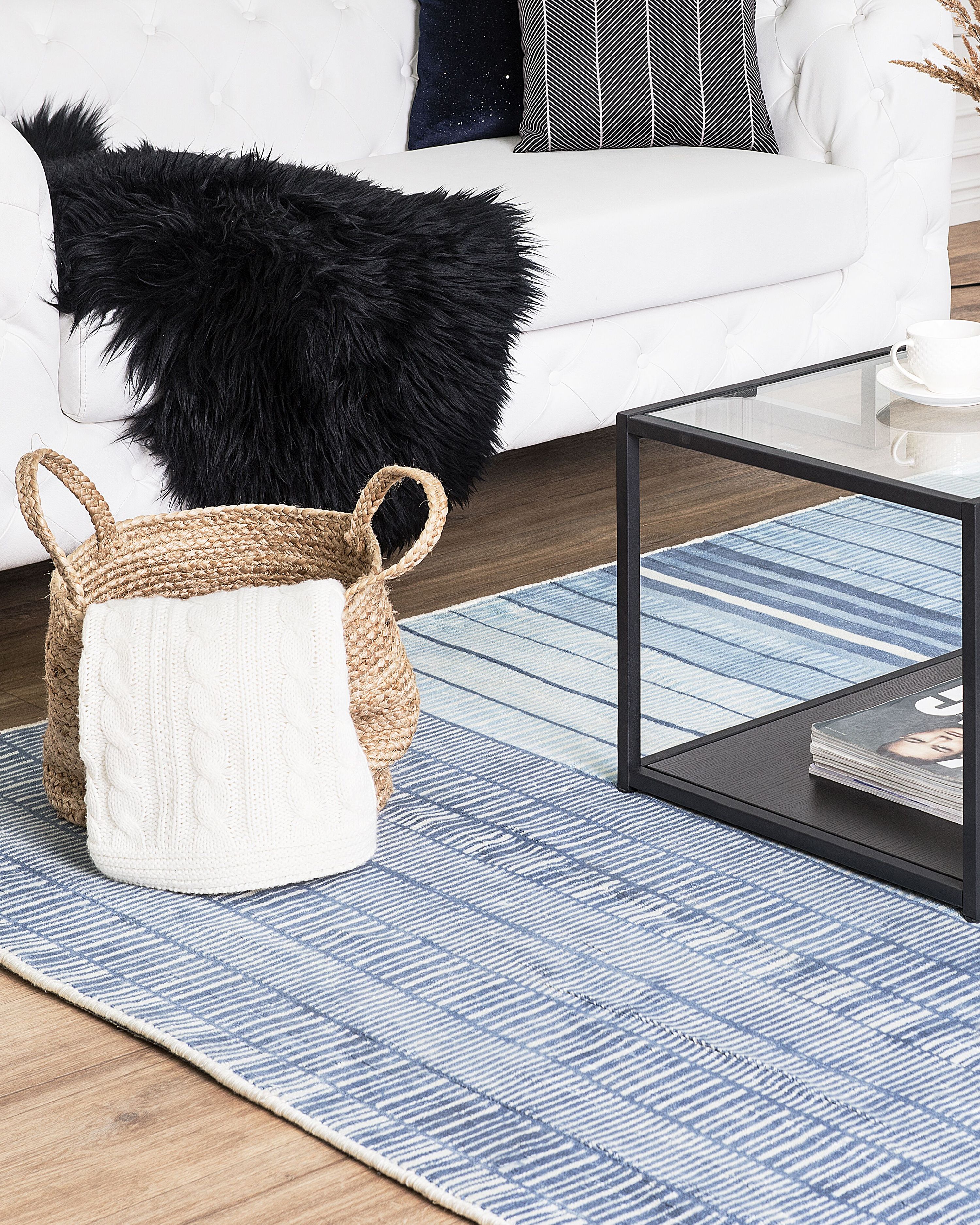 Rug YARDERE Light Blue 160 x 230 cm Viscose