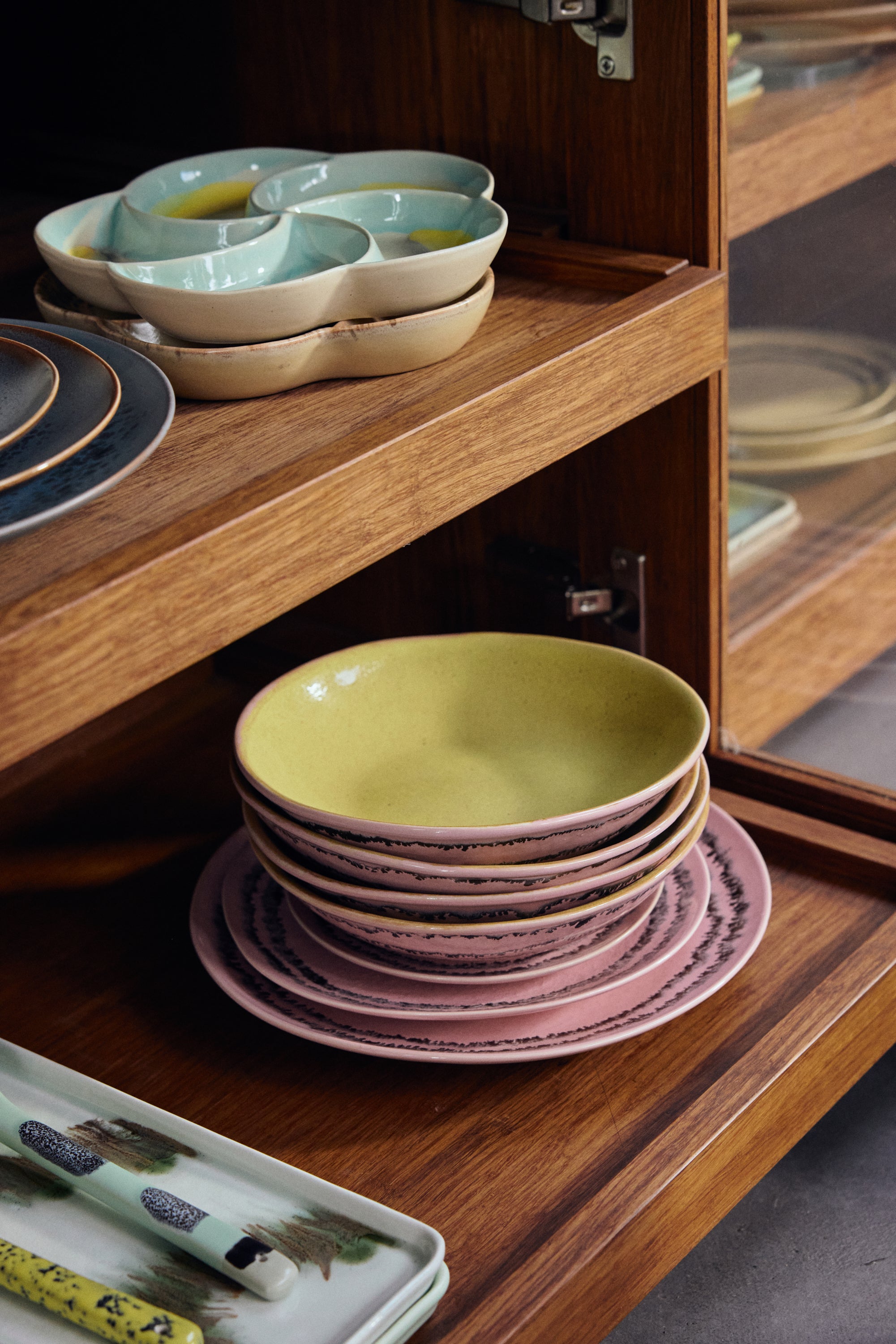 HKliving 70's Ceramics Bord Ø 22 cm - Set van 2 - Bubble