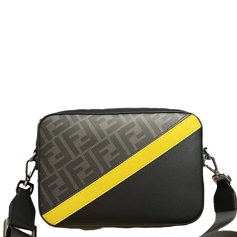 Chic Fendi Crossbody Bag With FF Pattern And Contrasting Yellow Stripe 7m287 - Replicaclubs