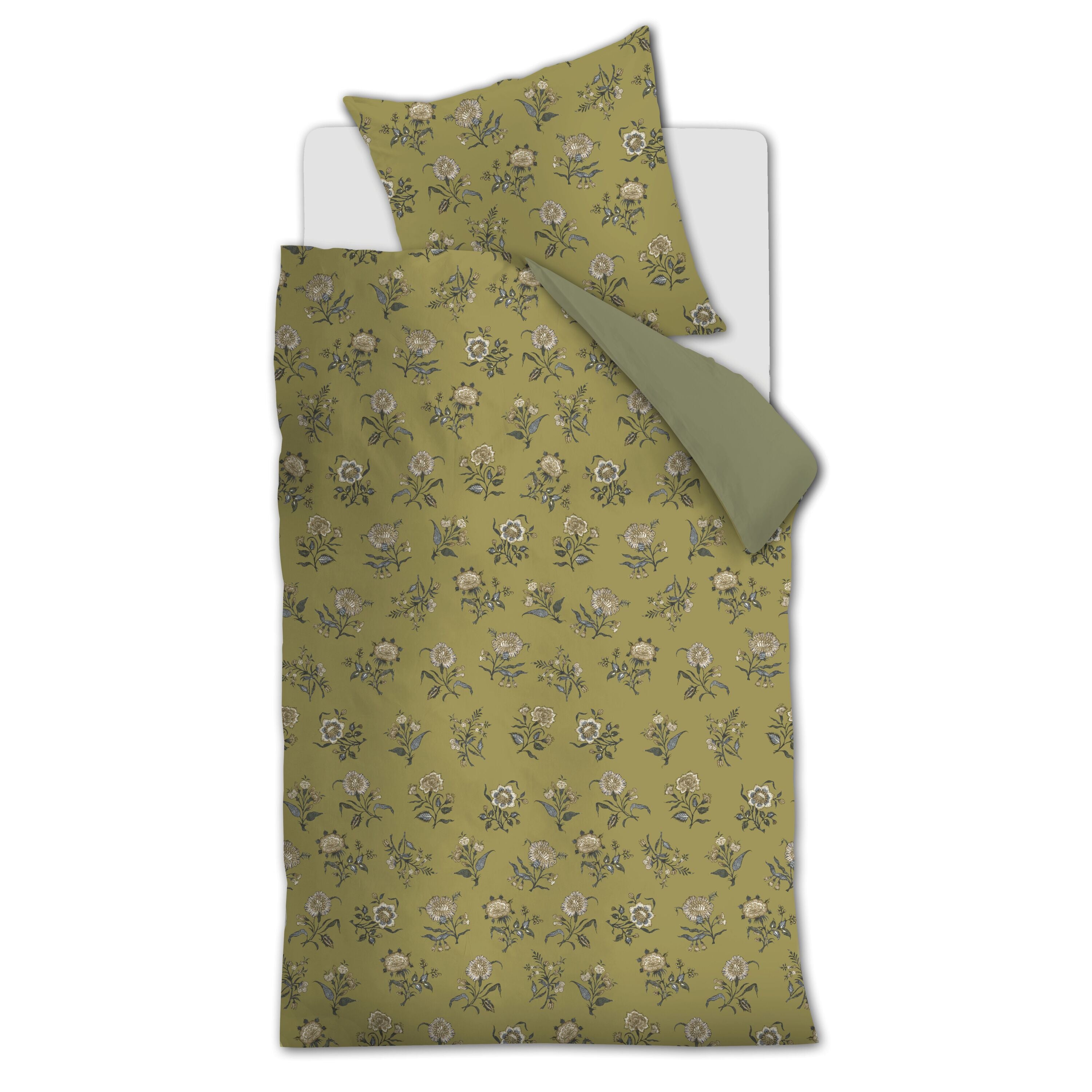 At Home by BeddingHouse Bygone Dekbedovertrek 140 x 200/220 cm - Olive