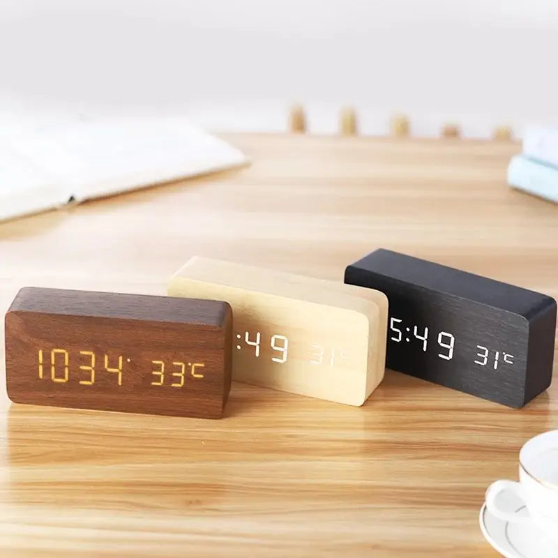 WoodLume | Houten Wekker met LED Digitale Weergave