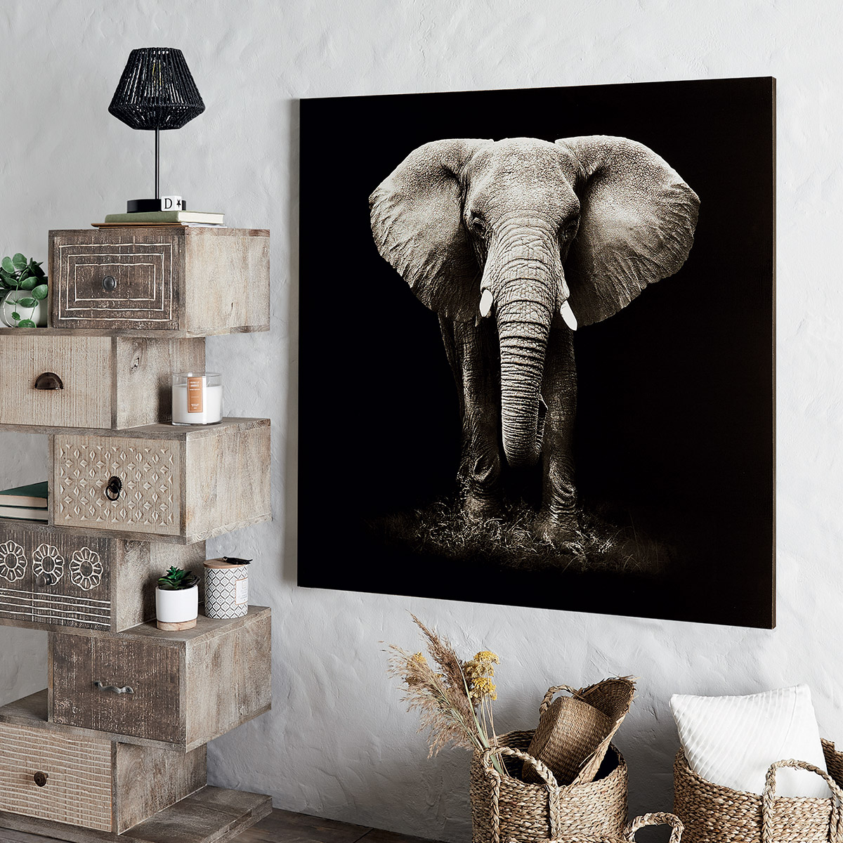 Printed canvas"Animaux" 100x100 cm