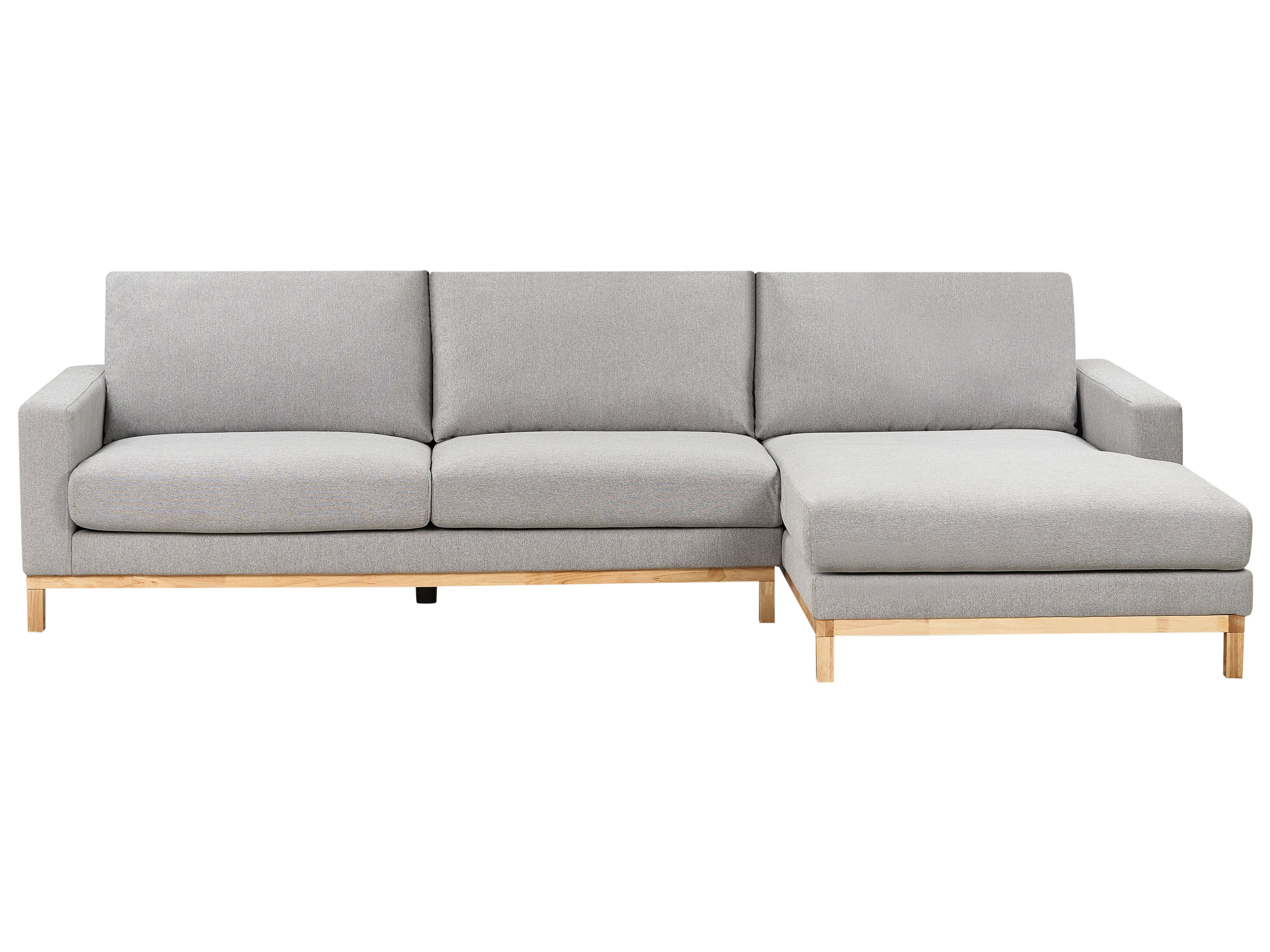 Corner Sofa 4 Seater SIGGARD Fabric Grey Left Hand