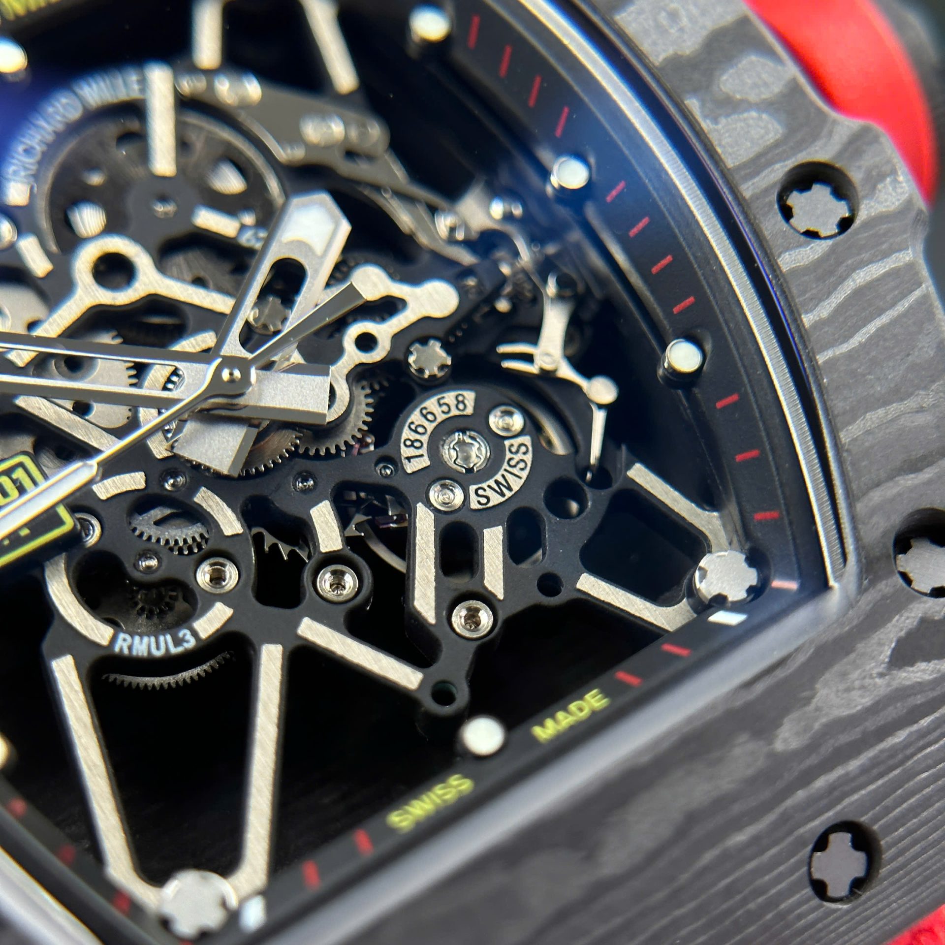 Richard Mille Replica Watches RM35-01 Rafael Nadal Carbon NTPT BBF Factory 44,5x50mm - Top club