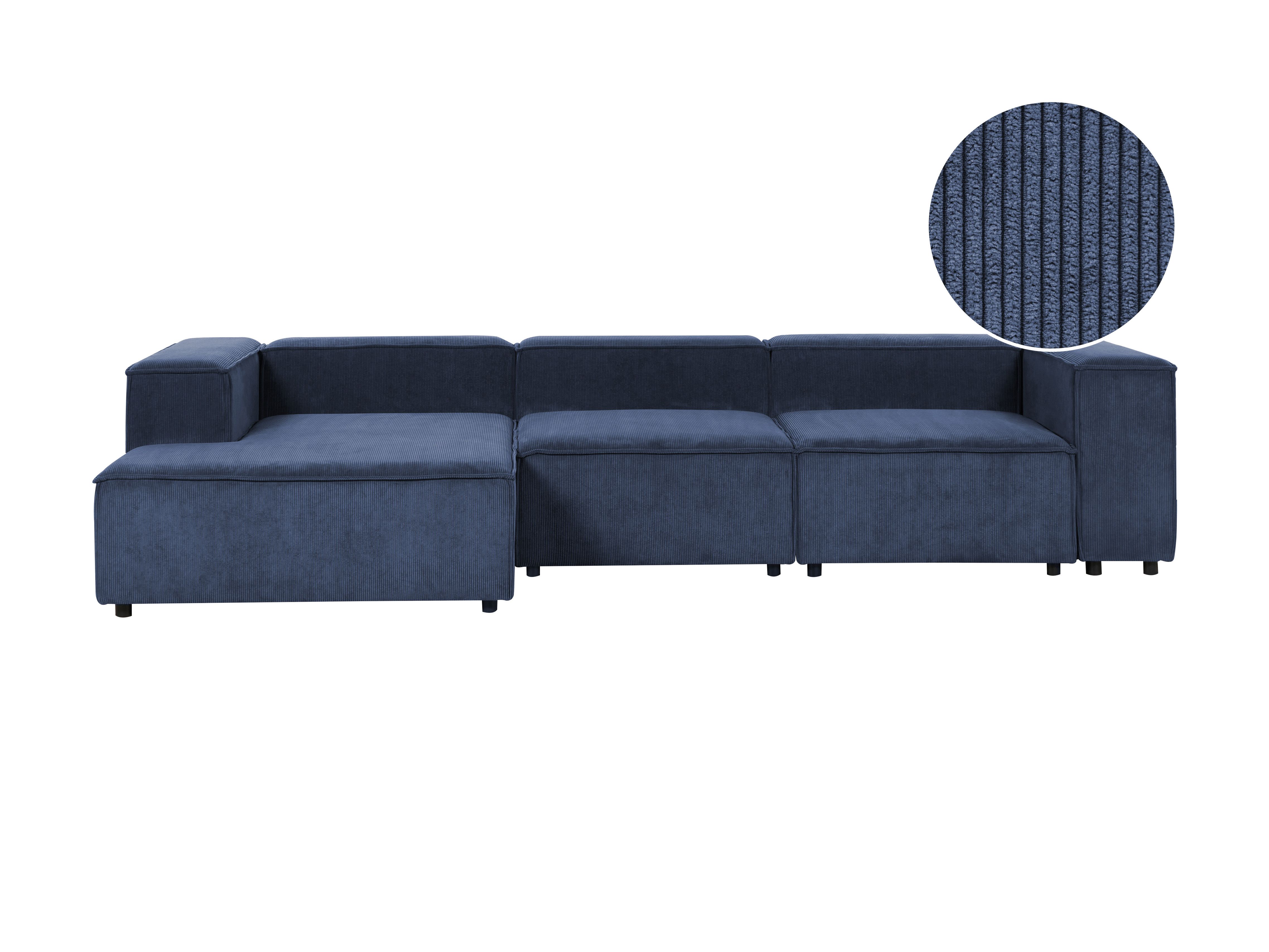 Modular Corner Sofa 4 Seater ARDAL Corduroy Dark Blue Right Hand